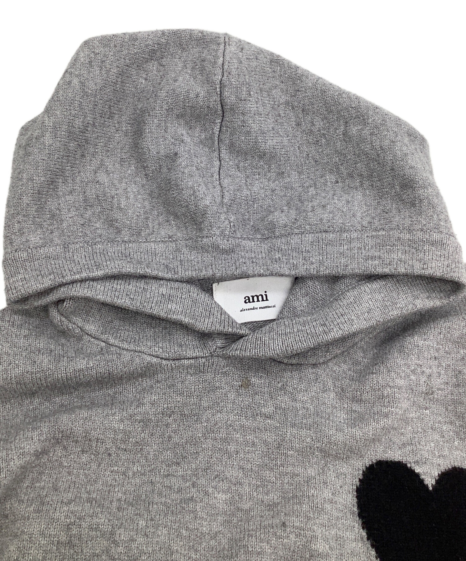 ami グレー フード付きニット