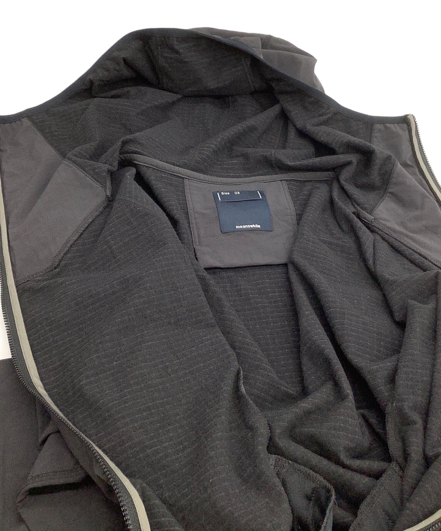 中古・古着通販】meanswhile (ミーンズワイル) Fleece Zip Hoodie 