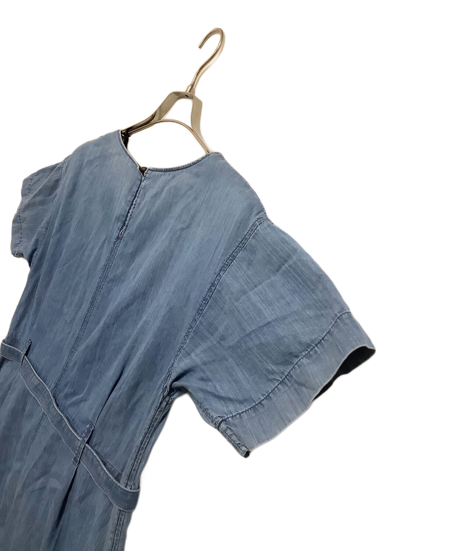 中古・古着通販】YANUK (ヤヌーク) 半袖ワンピース インディゴ サイズ 