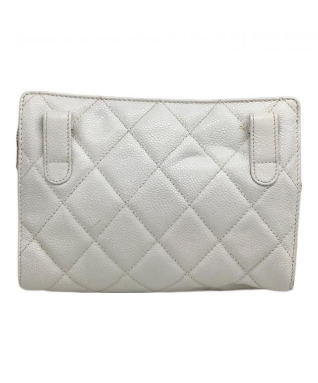 c*5様 CHANEL ポーチ　キャビアスキン 中古・古着通販】CHANEL (シャネル) ポーチ キャビアスキン ホワイト