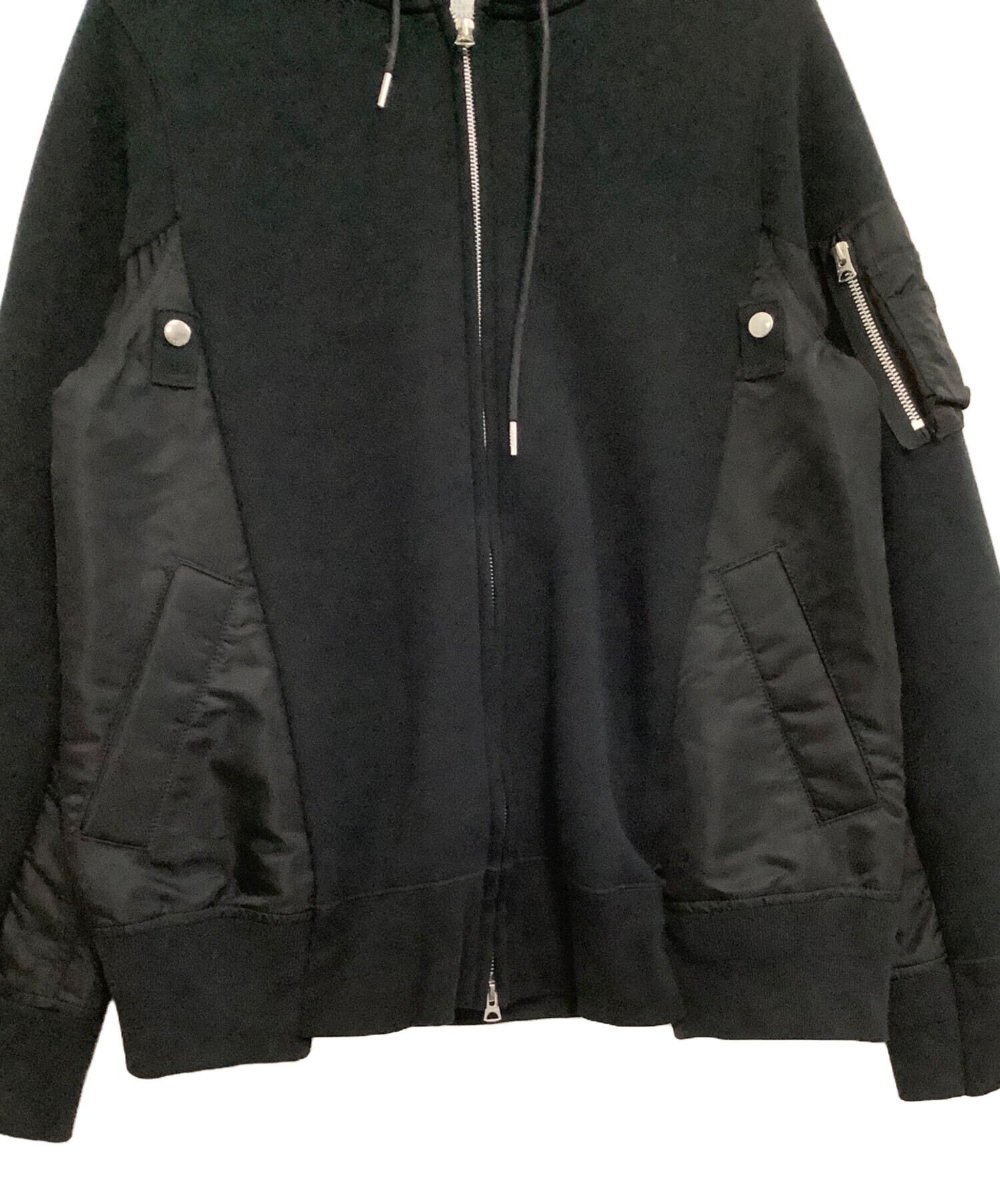 中古・古着通販】sacai (サカイ) ジップパーカー Sponge Sweat × Nylon