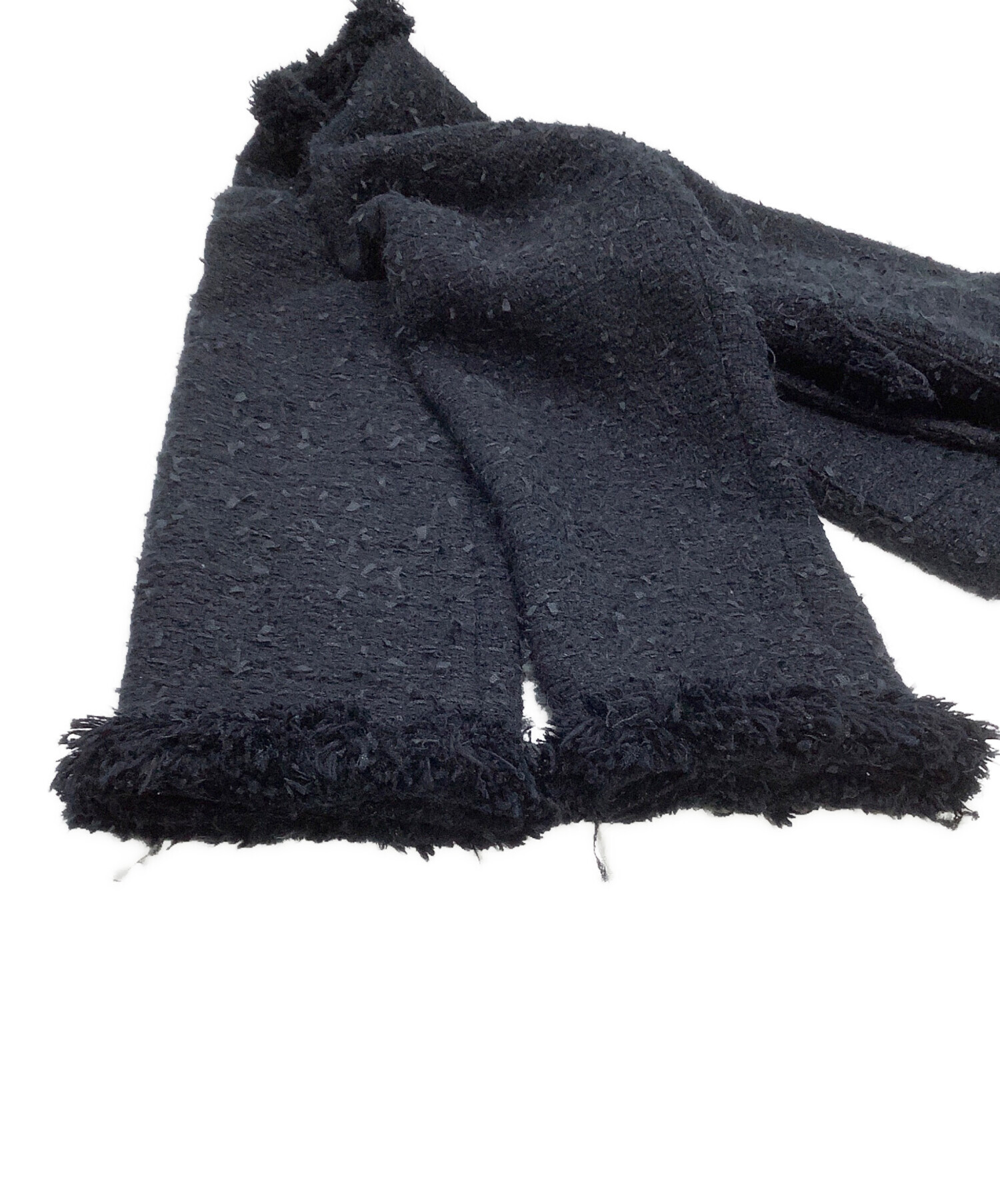 美品　ユナイテッドアローズ　 ファンシーツイード ノーカラージャケット　ブラック 2023 / UNITED ARROWS / ファンシーツイード ノーカラー