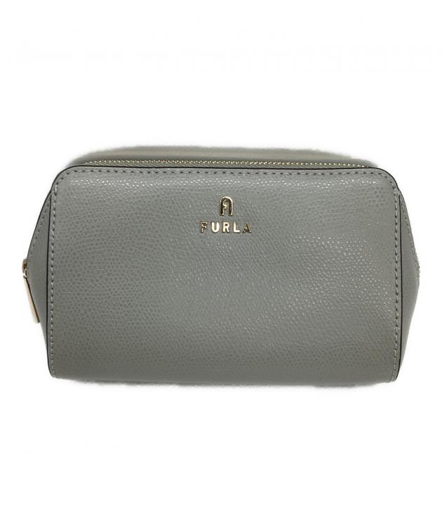 中古・古着通販】FURLA (フルラ) コスメポーチ カメリア グレー 