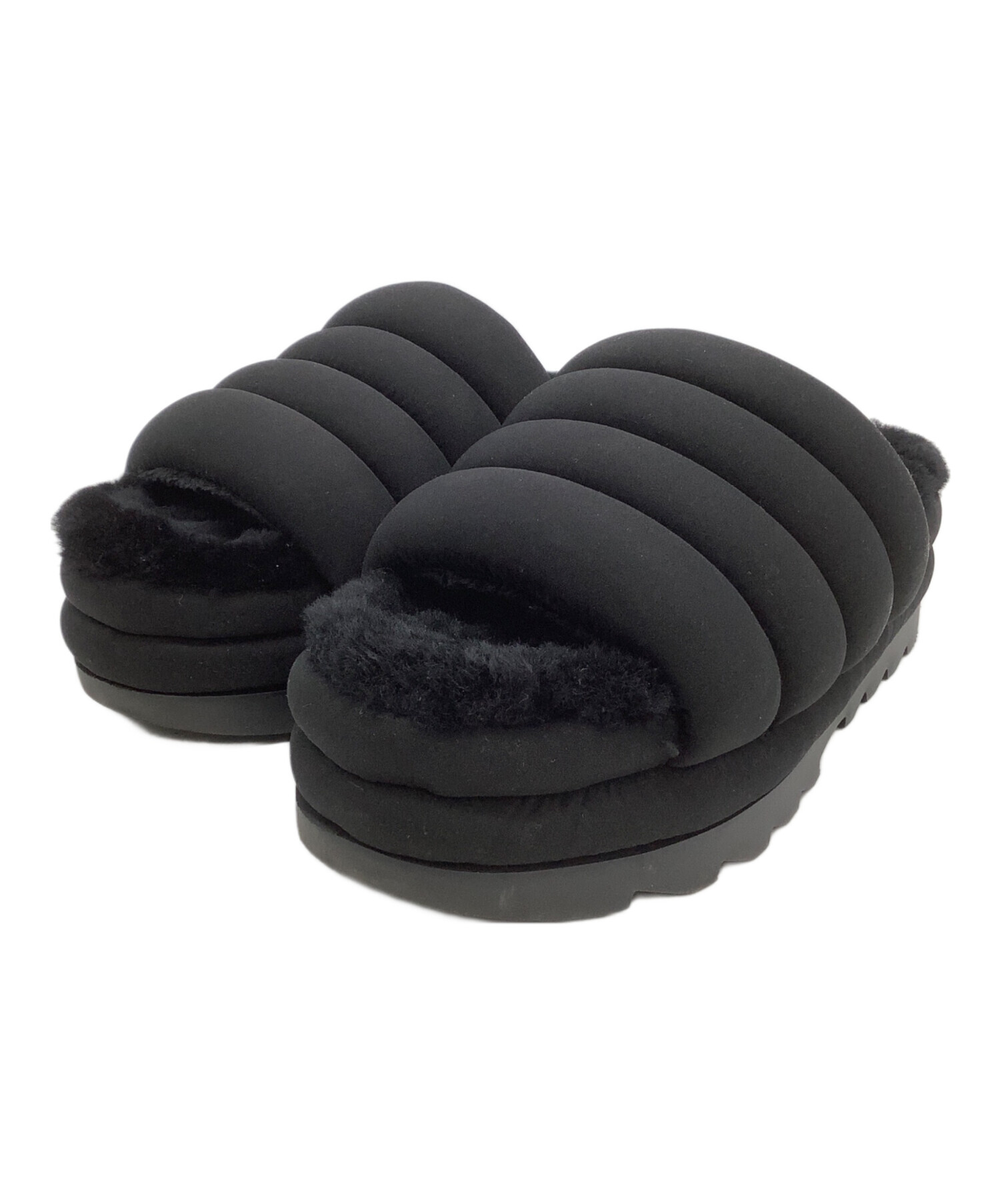 中古・古着通販】UGG (アグ) シープスキンファーサンダル ブラック