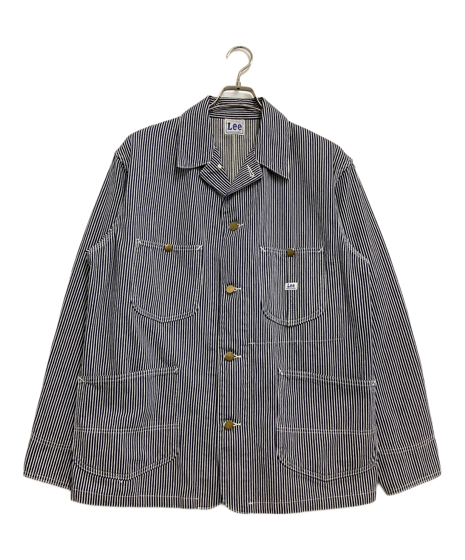 中古・古着通販】LEE (リー) カバーオール ストライプ ブルー×ホワイト