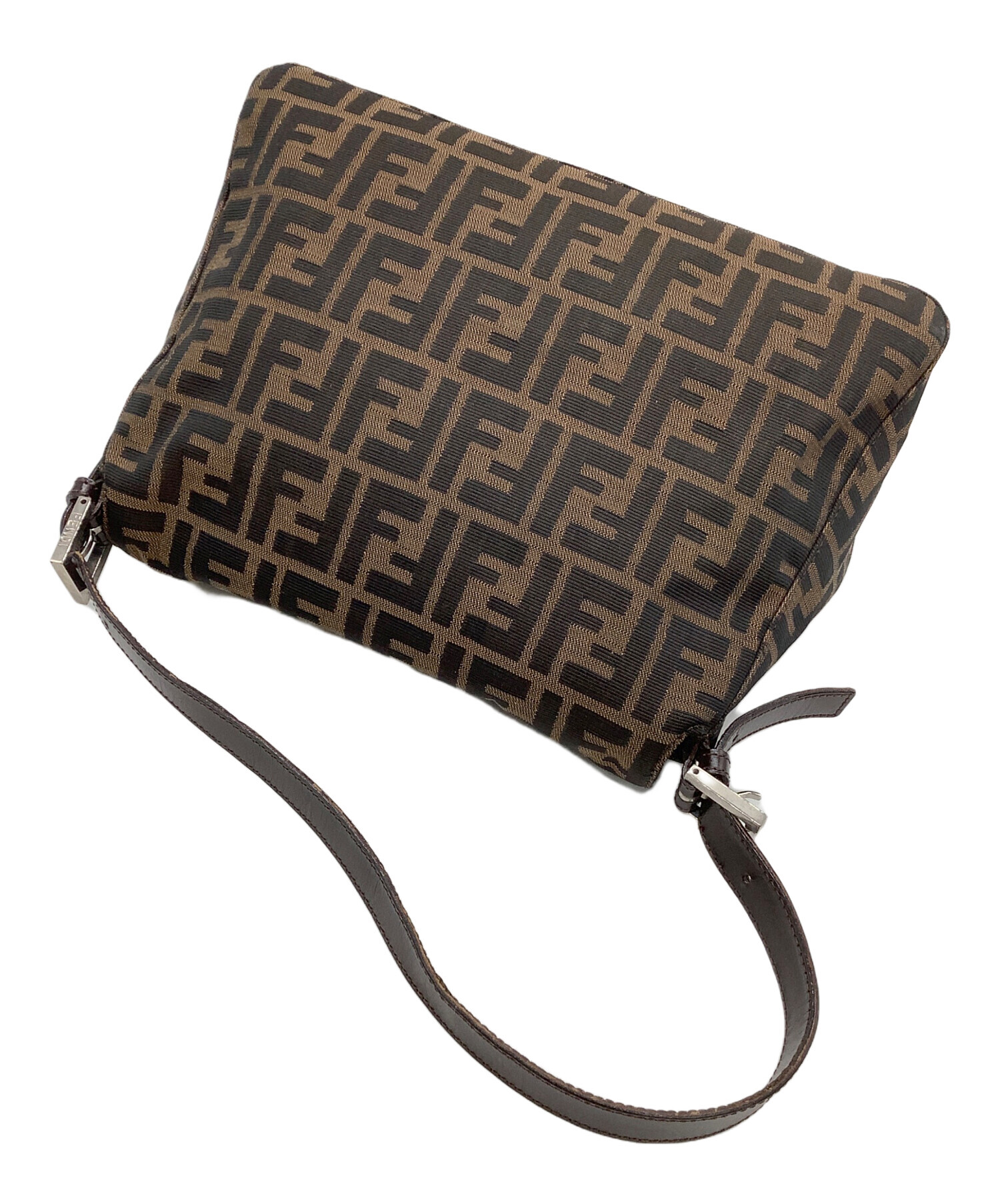 Fendi ショルダーバッグ ブラウン ブラック ズッカ　マンマバケット FENDI フェンディ マンマバケット ズッカ ショルダーバッグ