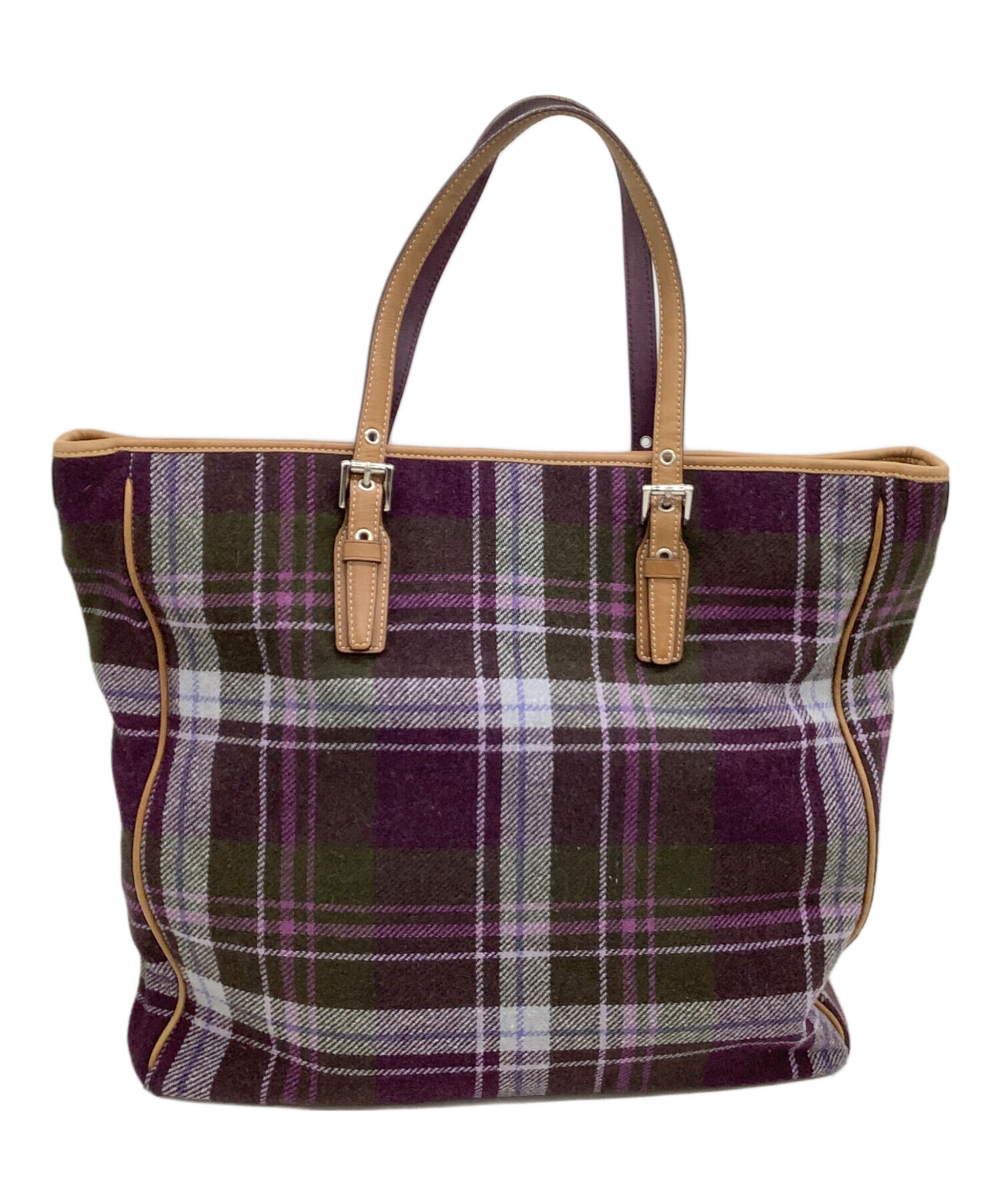 中古・古着通販】COACH (コーチ) トートバッグ チェック パープル 