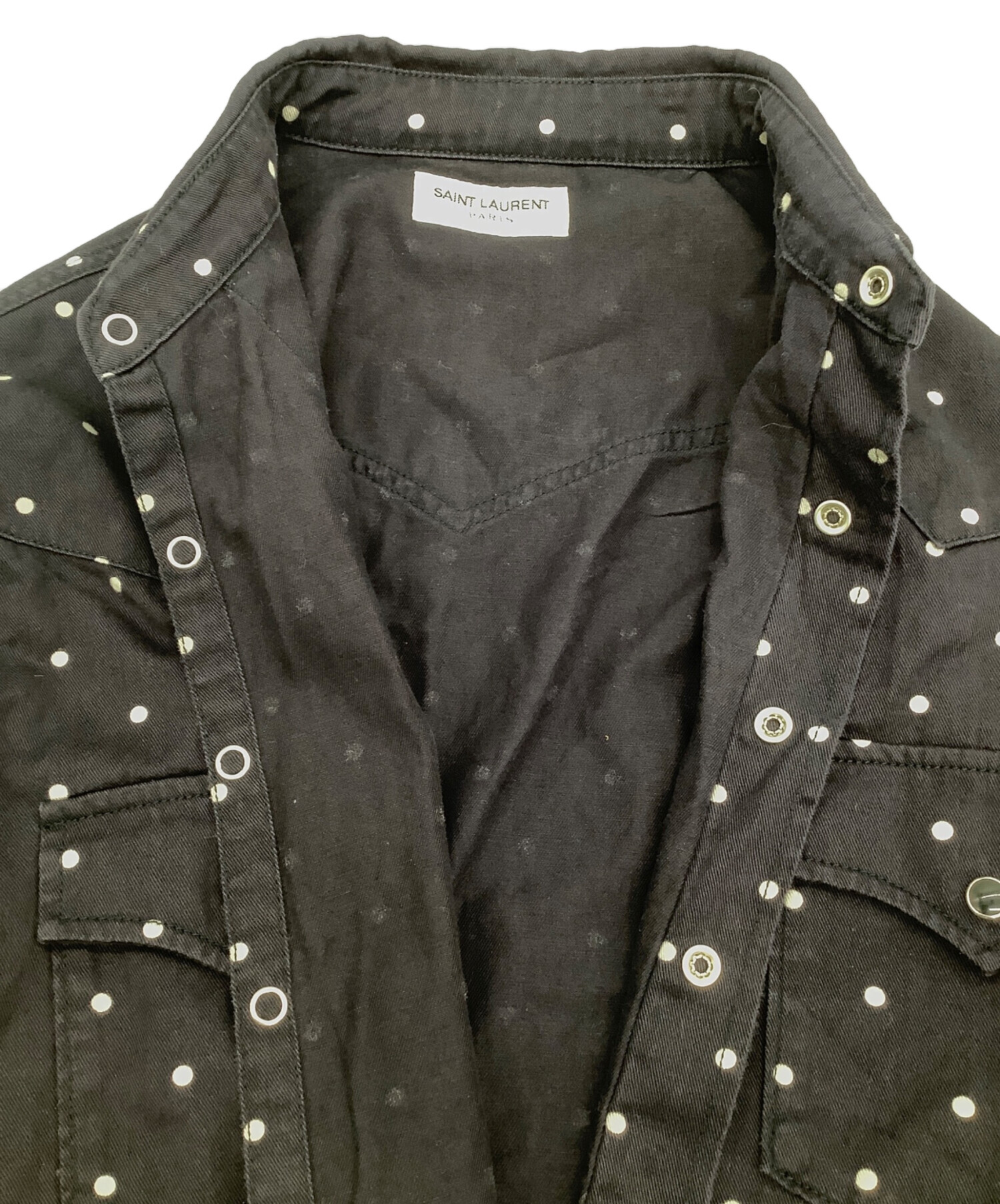 SAINT LAURENT PARIS サンローランパリ ブラウス サンローランパリ/シャツブラウス/黒×レッド×マルチ/サイズ：34の買取