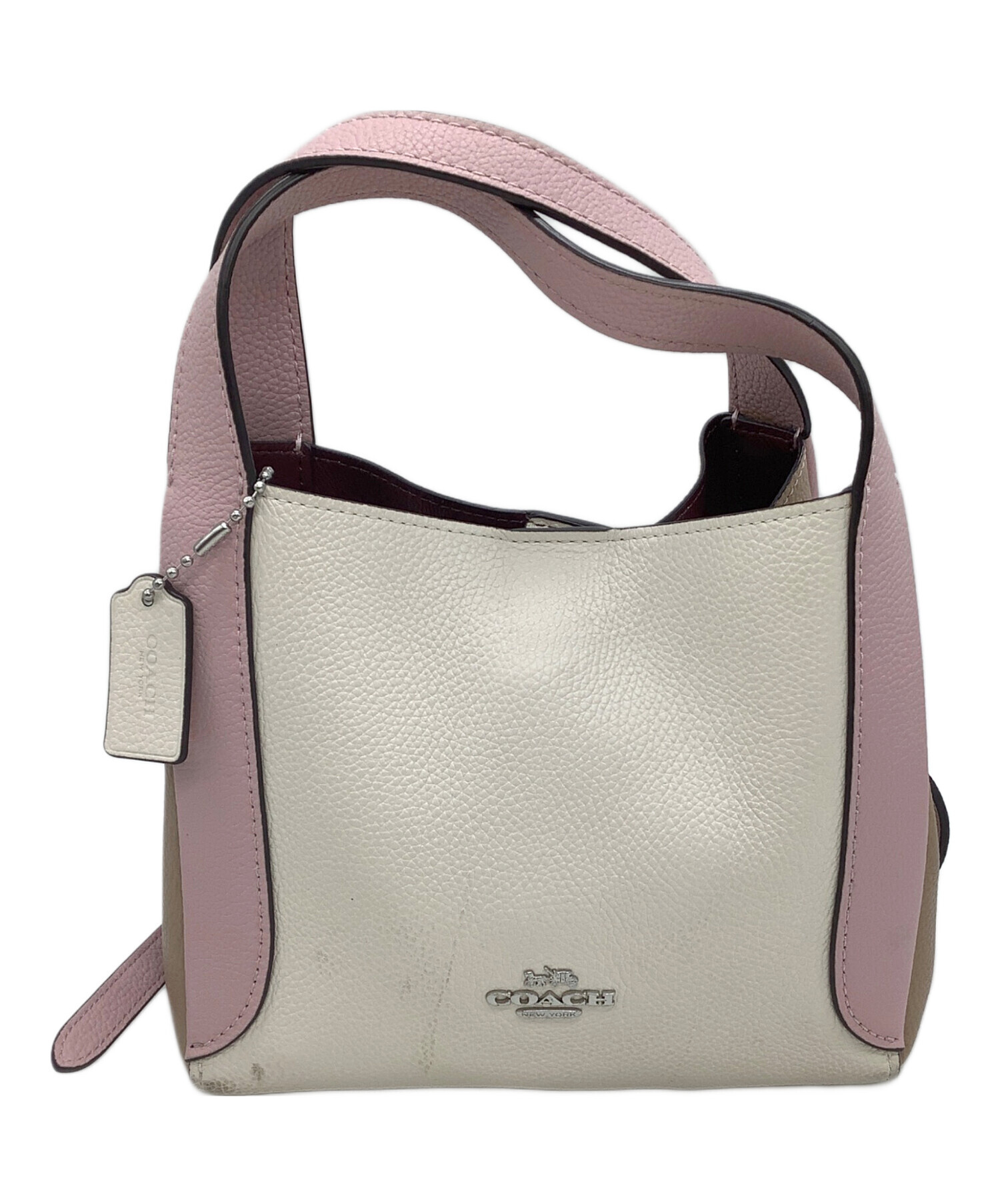 中古・古着通販】COACH (コーチ) ハドリーホーボー21 ピンク×ブラウン 