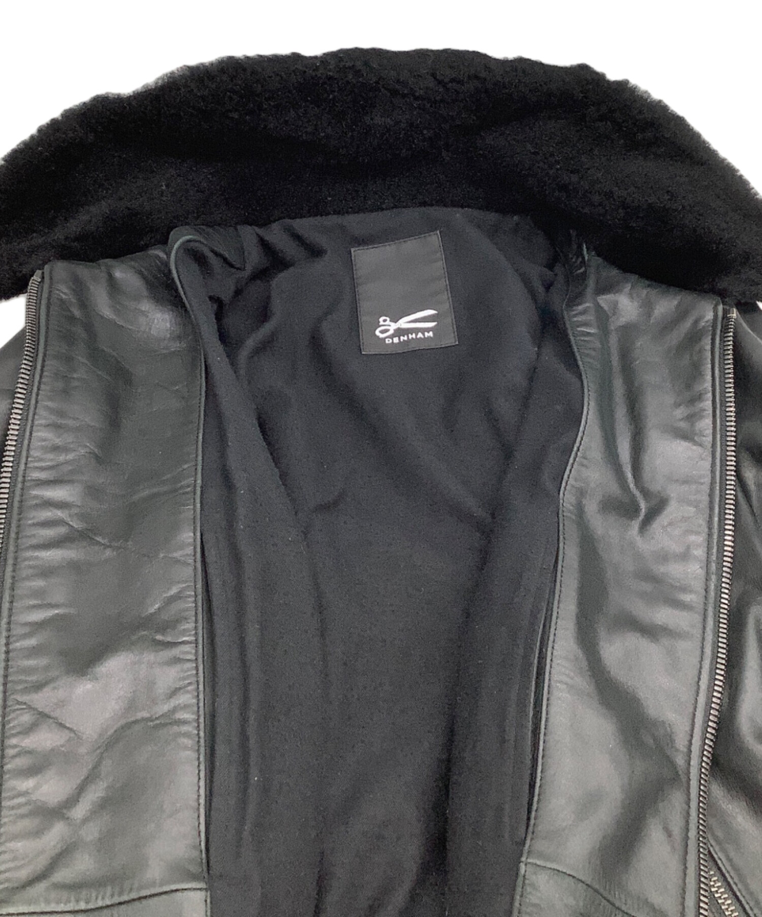 DENHAM デンハム レザージャケット A-2 牛革　L サイズ　ミリタリー DENHAM 美品メンズL 革ジャン フライトジャケット レザージャケット A2