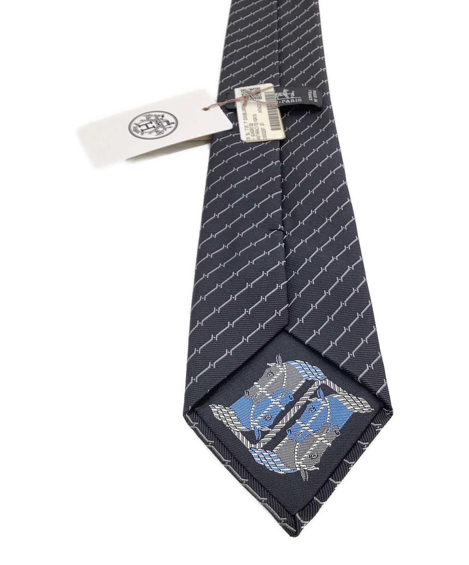 中古・古着通販】HERMES (エルメス) ネクタイ ブラック サイズ 中古・古着通販】HERMES (エルメス) ネクタイ ブラック サイズ