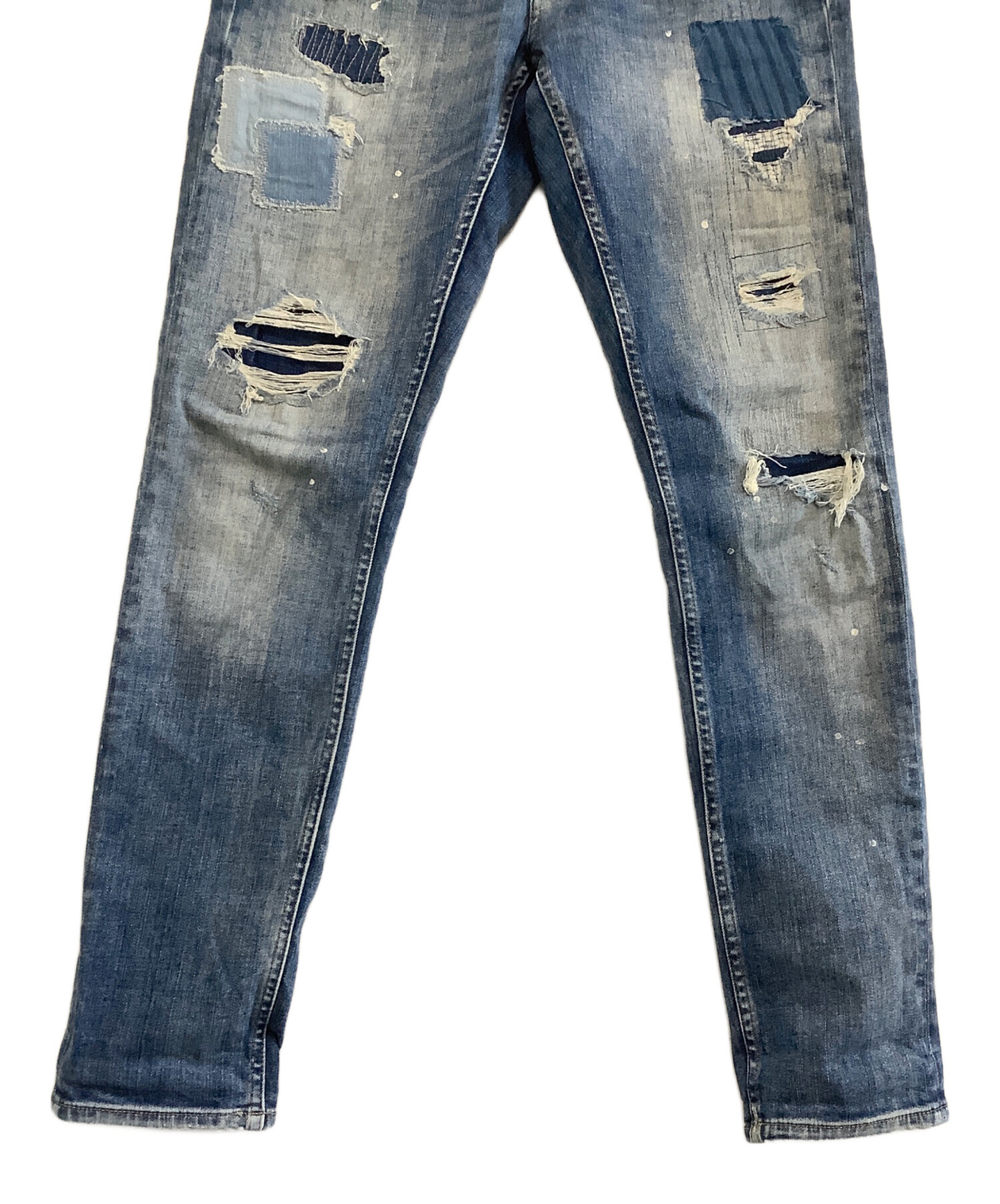 中古・古着通販】Denham (デンハム) パッチワークデニムパンツ RAZOR