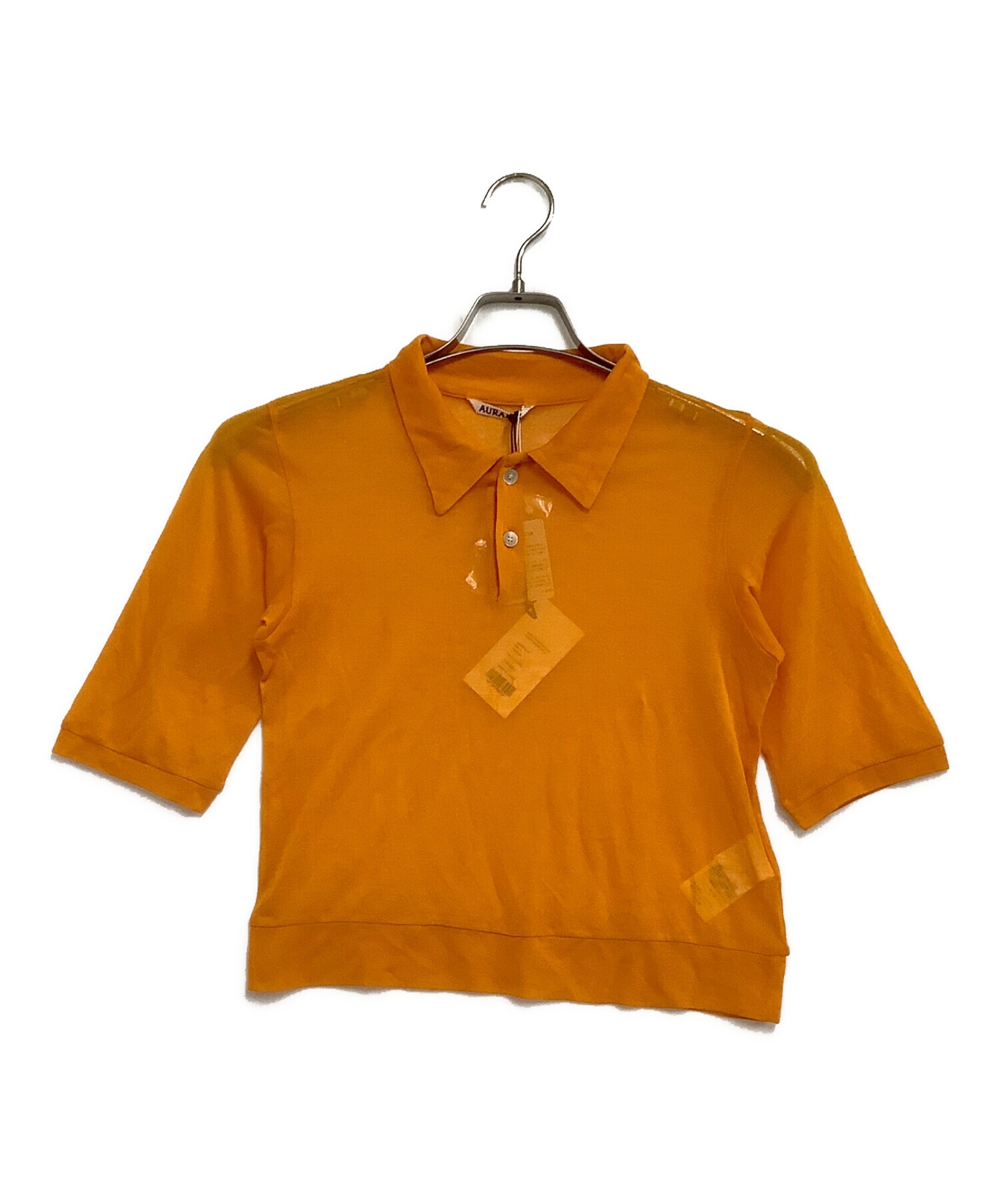 AURALEE オーラリー シルク半袖ポロシャツ ホワイト AURALEE