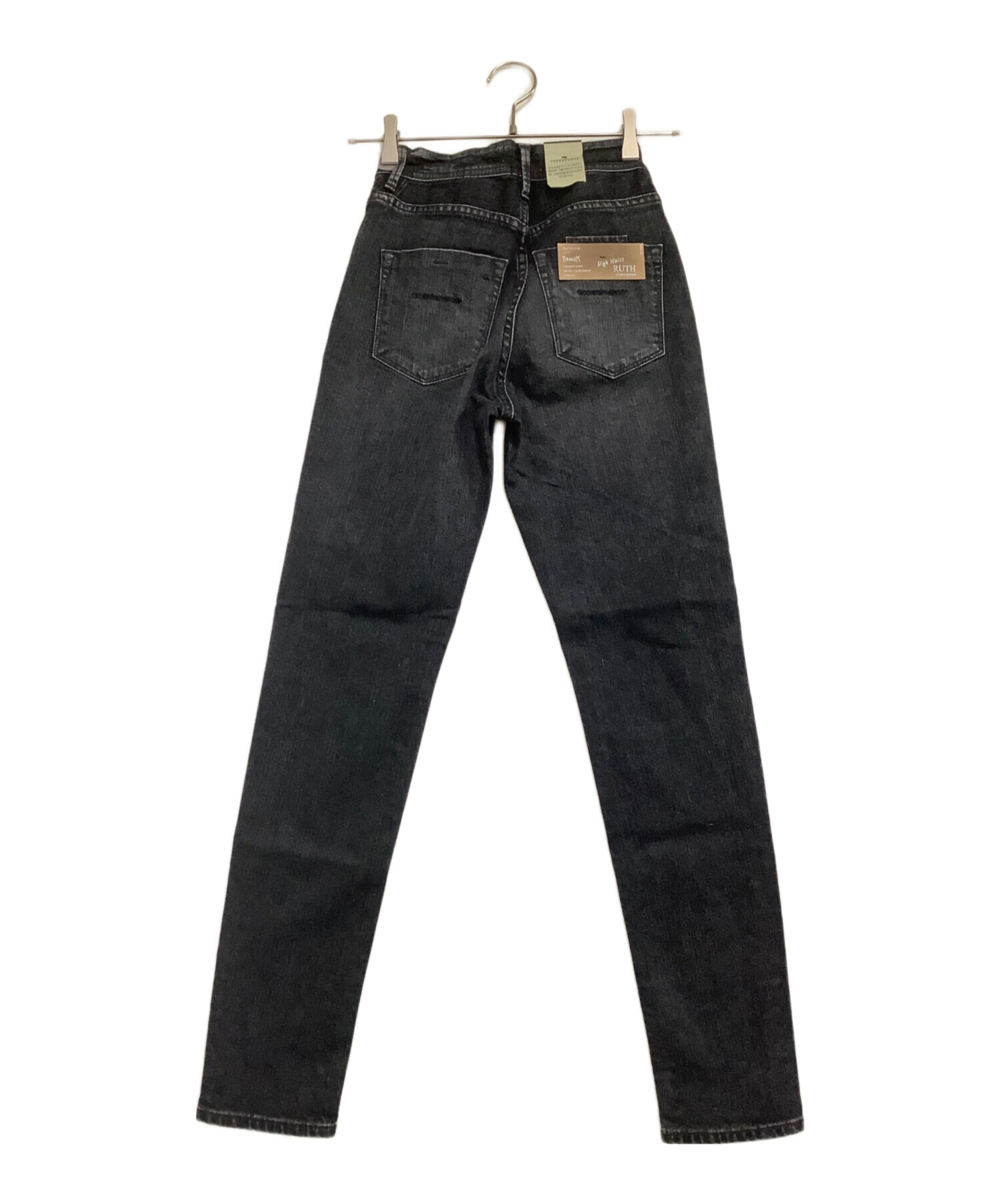 未使用タグ付 23 ヤヌーク ルース テーパード デニム ブラック RUTH YANUK 裾上げ無料 ヤヌーク RUTH ルース スリム テーパード