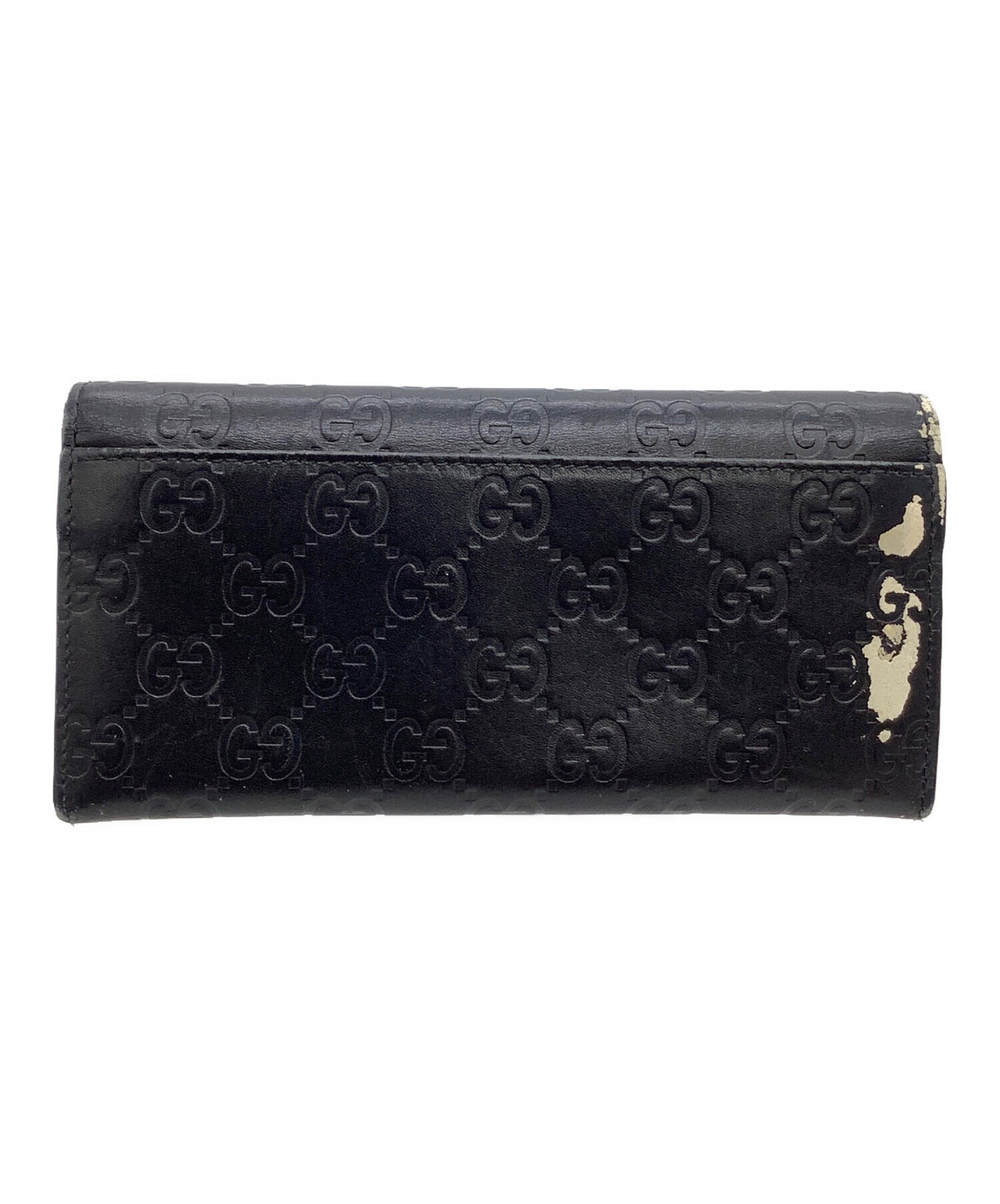 中古・古着通販】GUCCI (グッチ) 長財布 グッチシマ ブラック