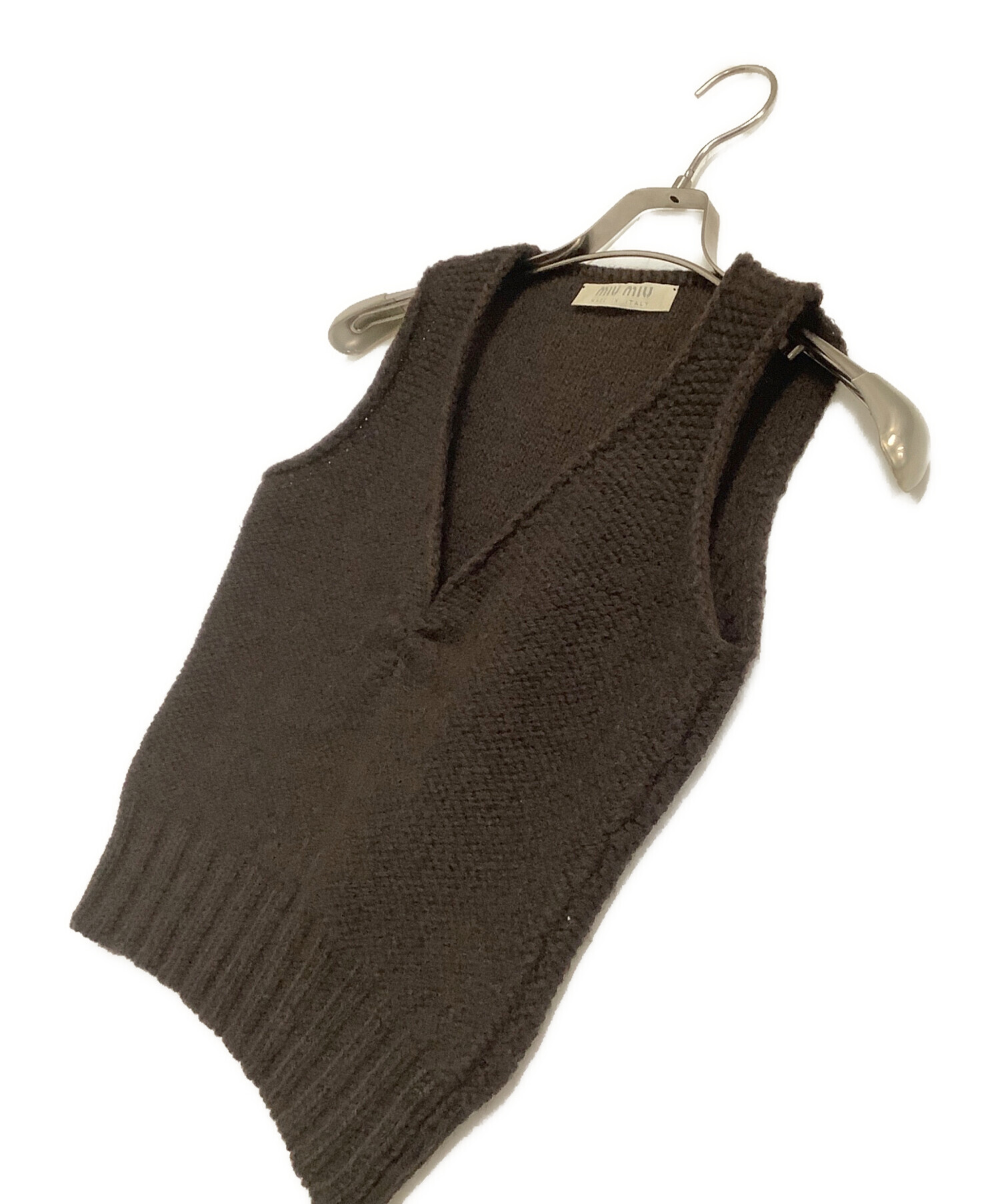 中古・古着通販】MIU MIU (ミュウミュウ) ニットベスト ブラウン