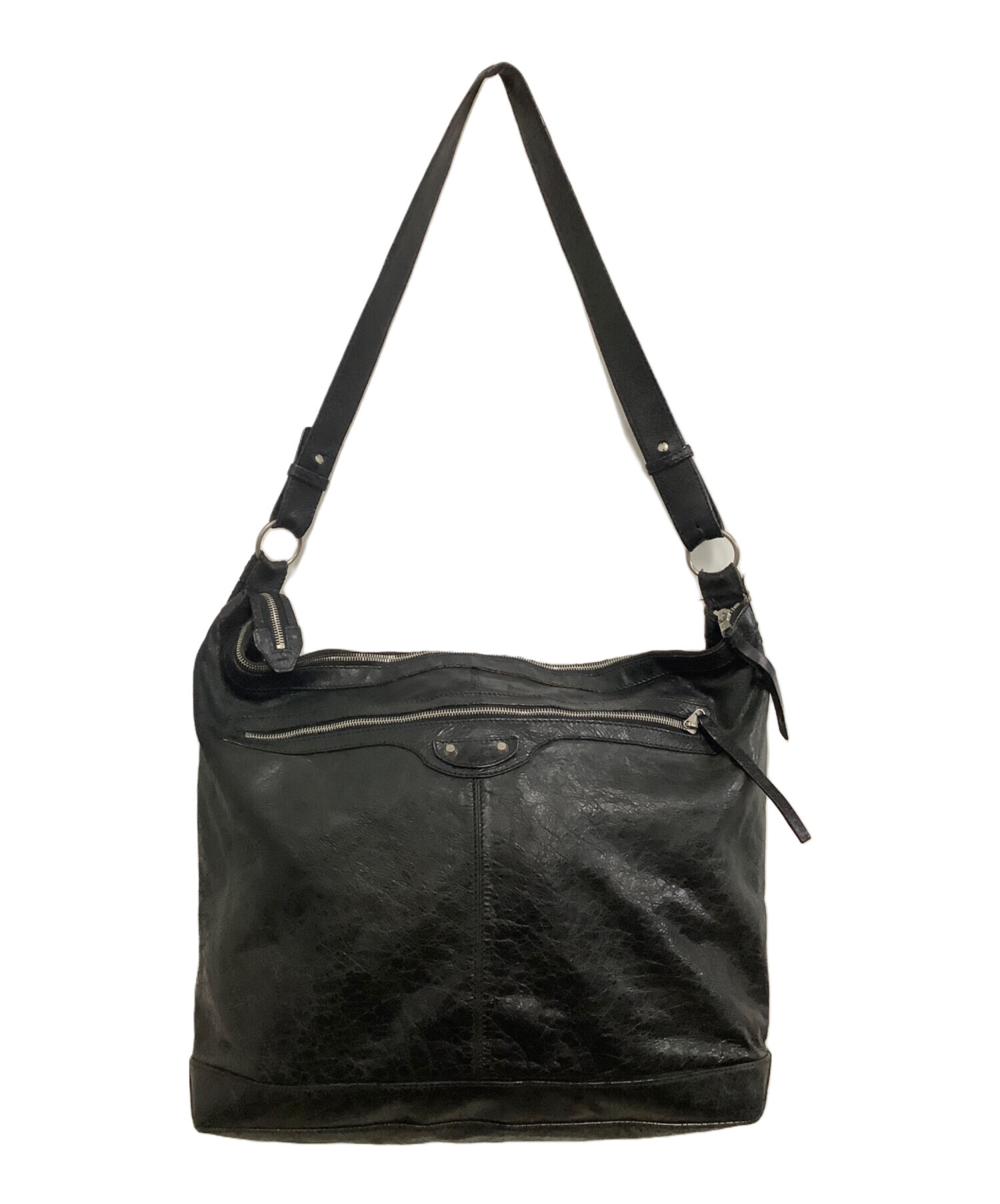 BALENCIAGA ブラックレザー ショルダーバッグ Balenciaga レザー