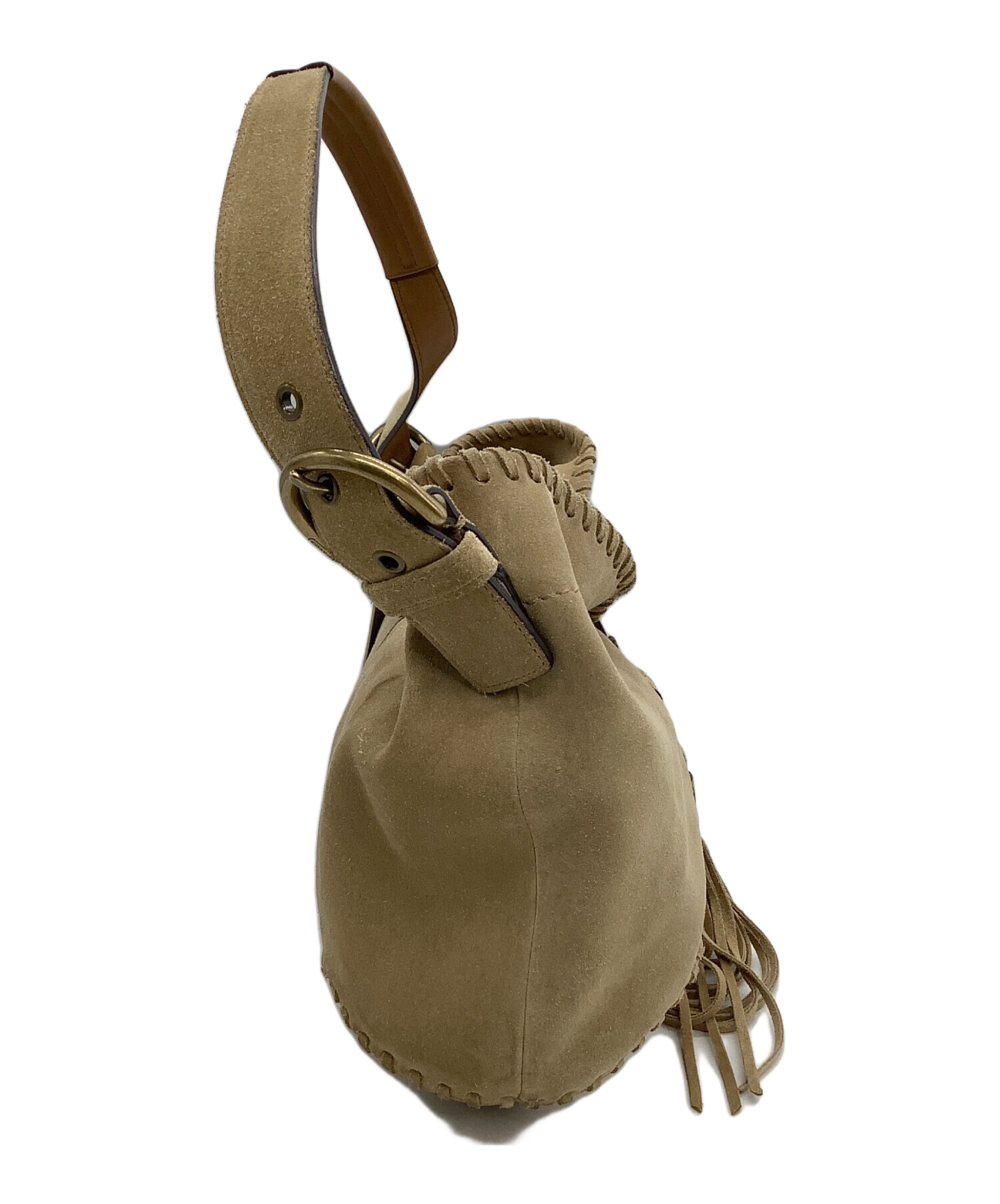 【中古美品】COACH　ショルダーバッグ 中古・古着通販】COACH (コーチ) ショルダーバッグ スウェード カーキ