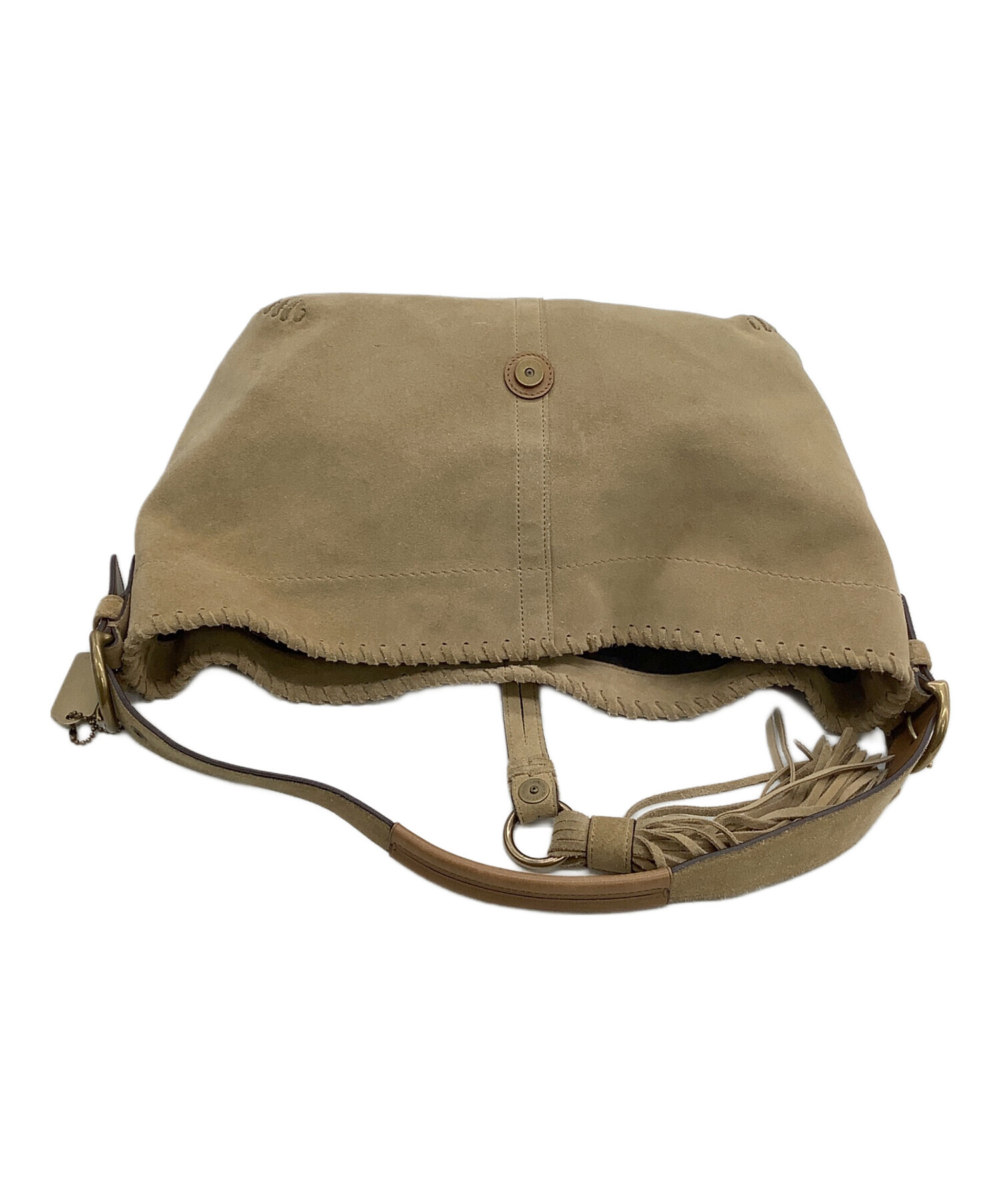 【中古美品】COACH　ショルダーバッグ 中古・古着通販】COACH (コーチ) ショルダーバッグ スウェード カーキ
