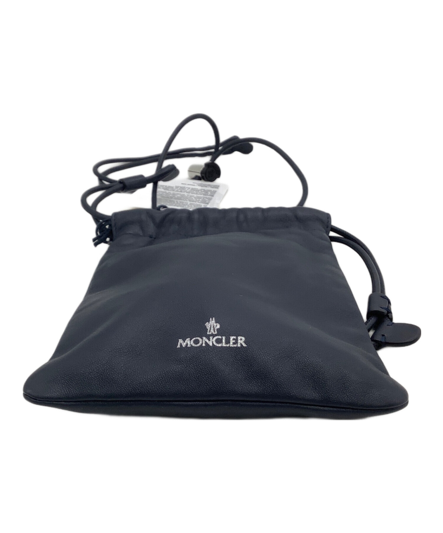 中古・古着通販】MONCLER (モンクレール) レザー巾着ショルダーバッグ