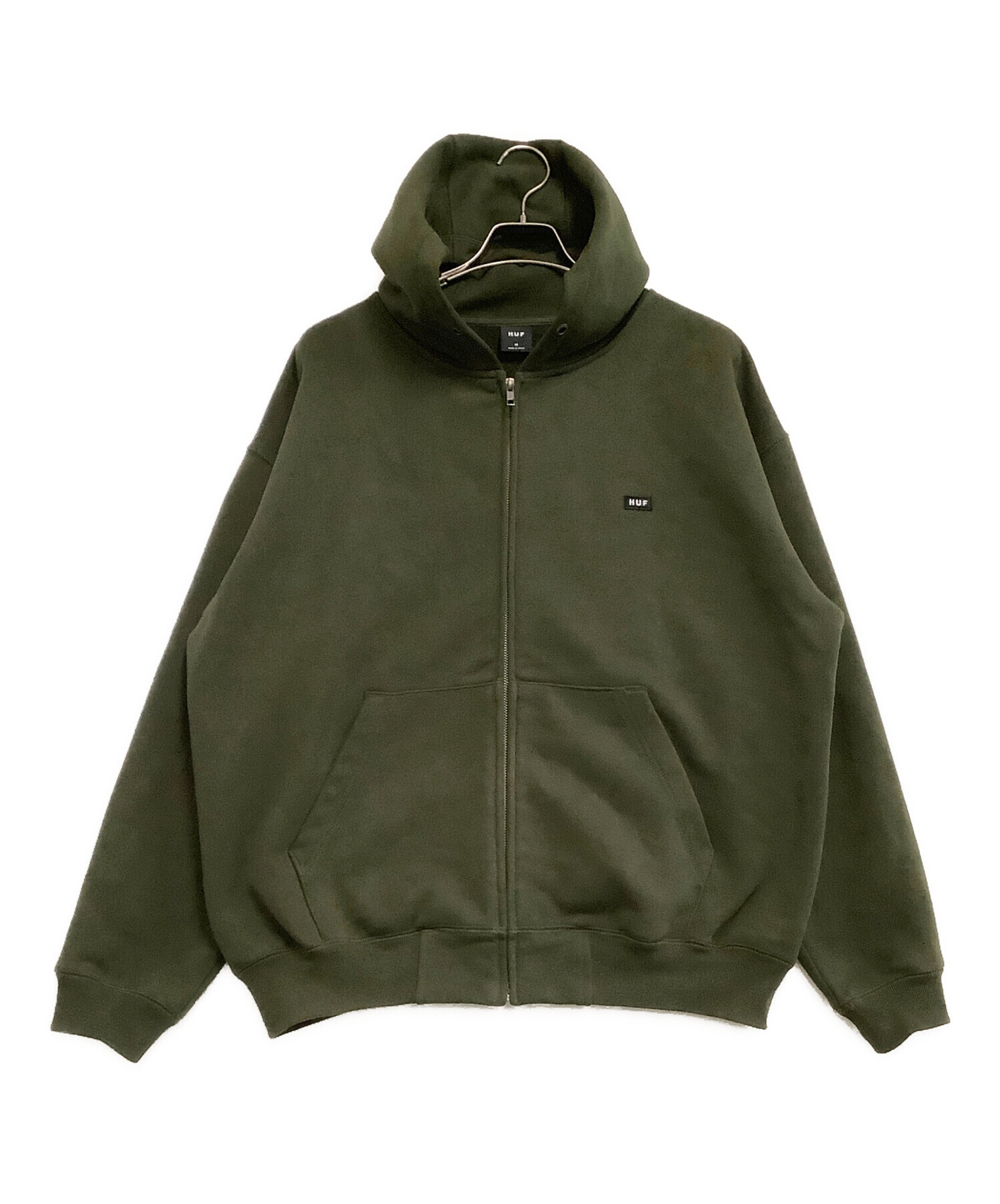 中古・古着通販】HUF (ハフ) ジップパーカー スモールボックスロゴ