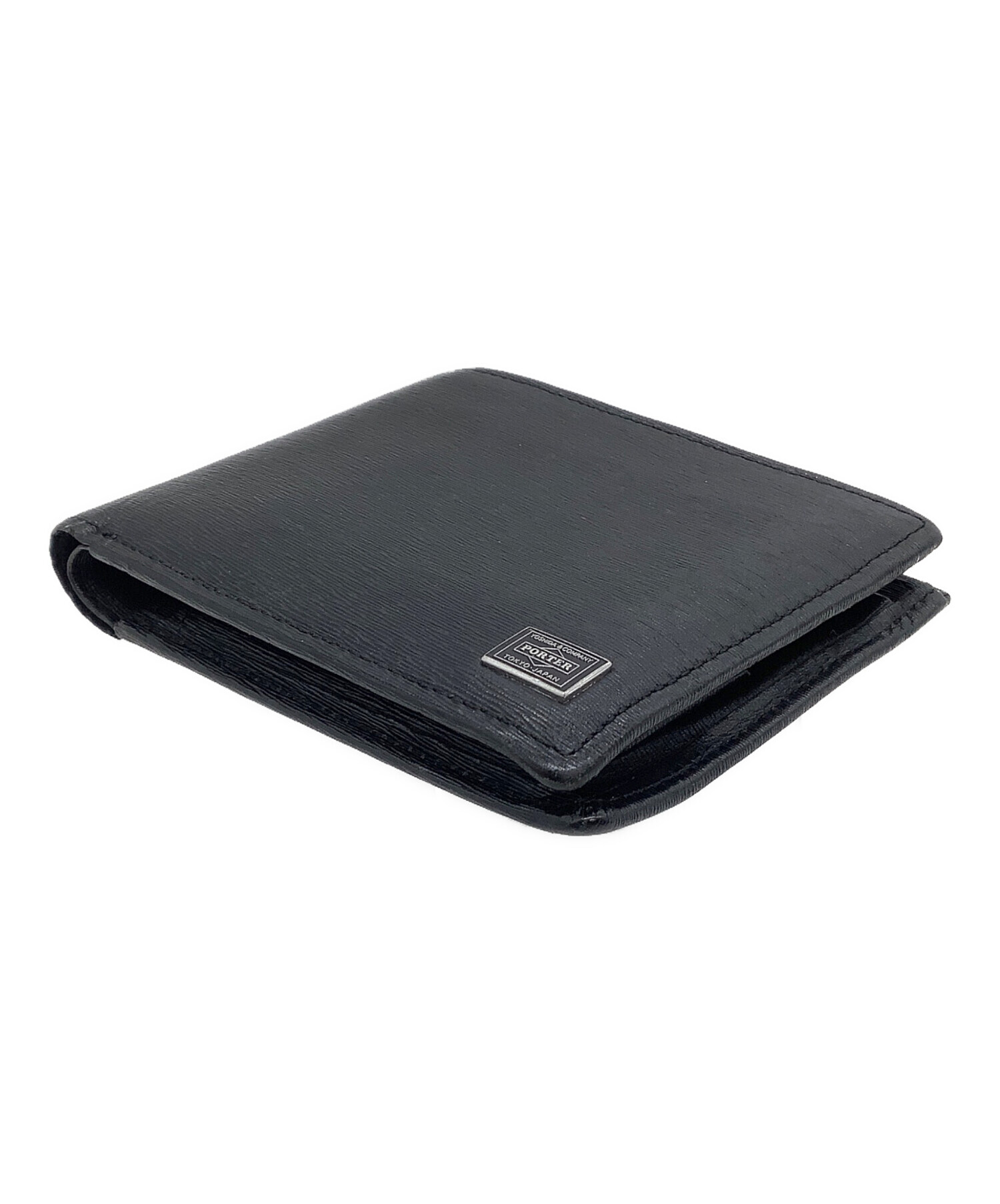 中古・古着通販】PORTER (ポーター) 2つ折り財布 カレント ブラック 