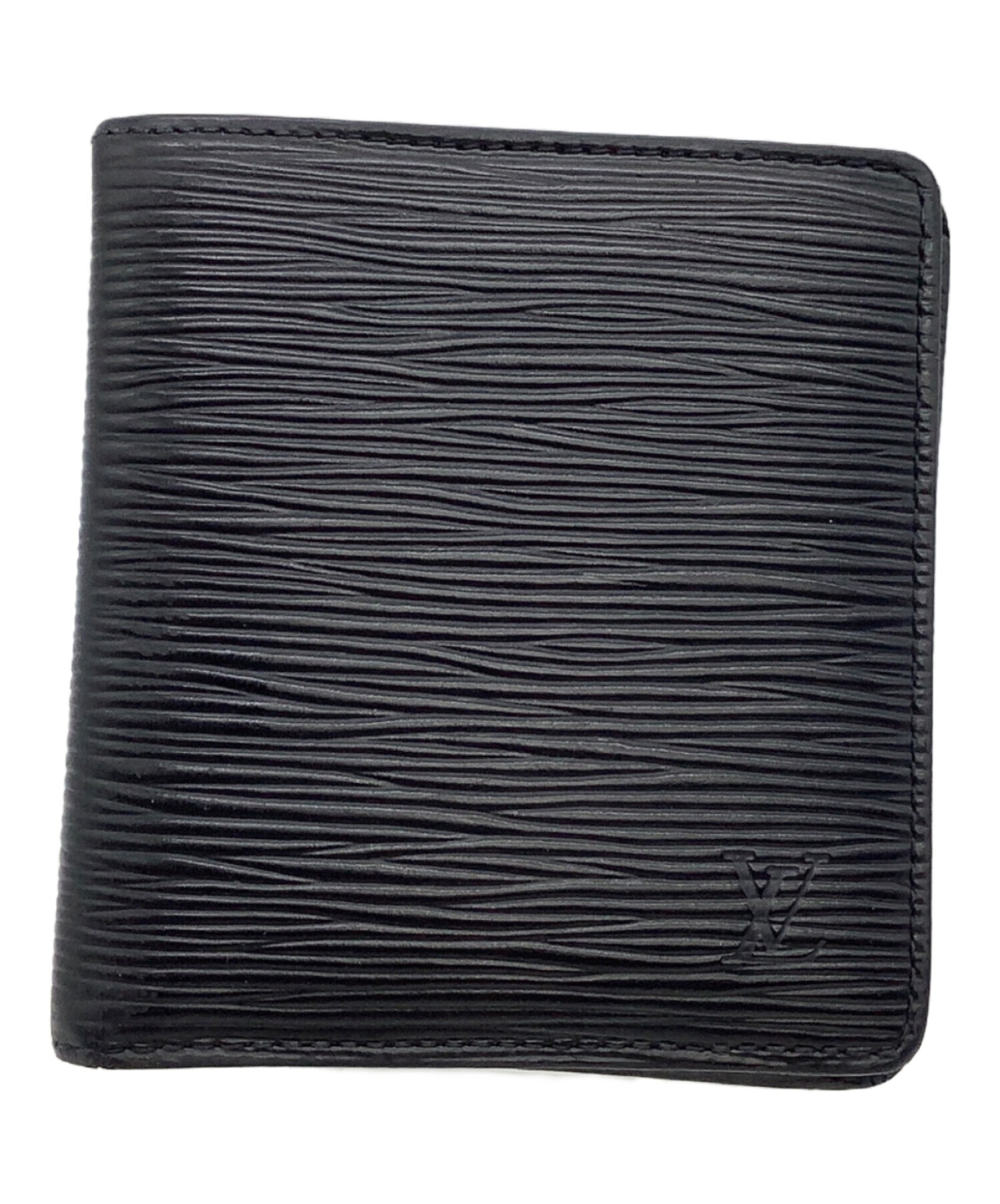 LV 財布 二つ折り ブラック エピ レザー 中古・古着通販】LOUIS VUITTON (ルイ ヴィトン) 2つ折り財布 エピ