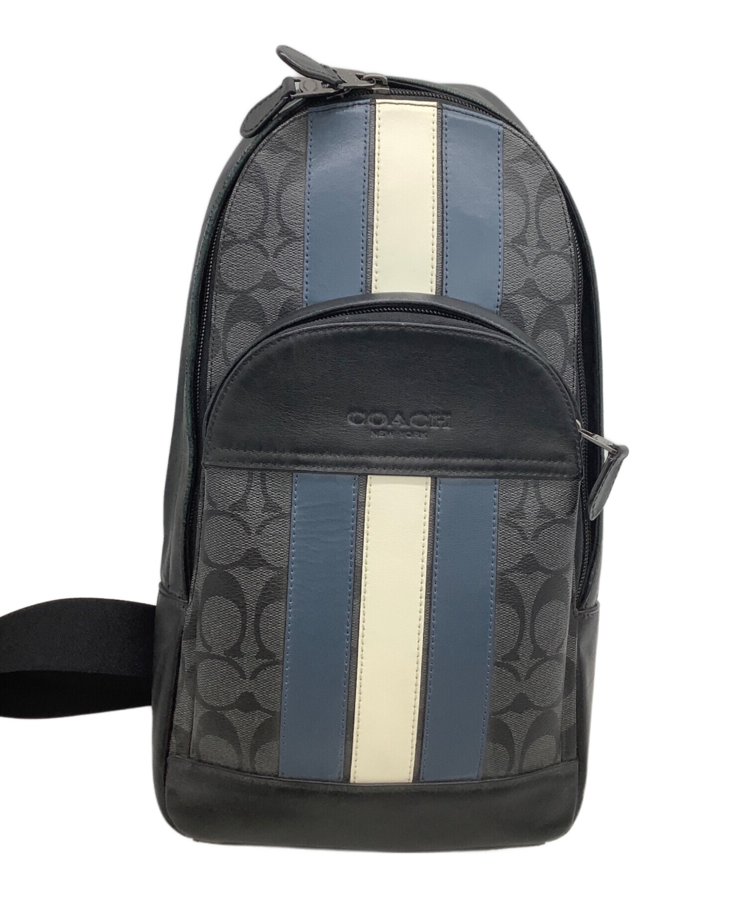 【ほぼ未使用！美品】COACH ボディバッグ 中古・古着通販】COACH (コーチ) ボディーバッグ ブラック×ブルー