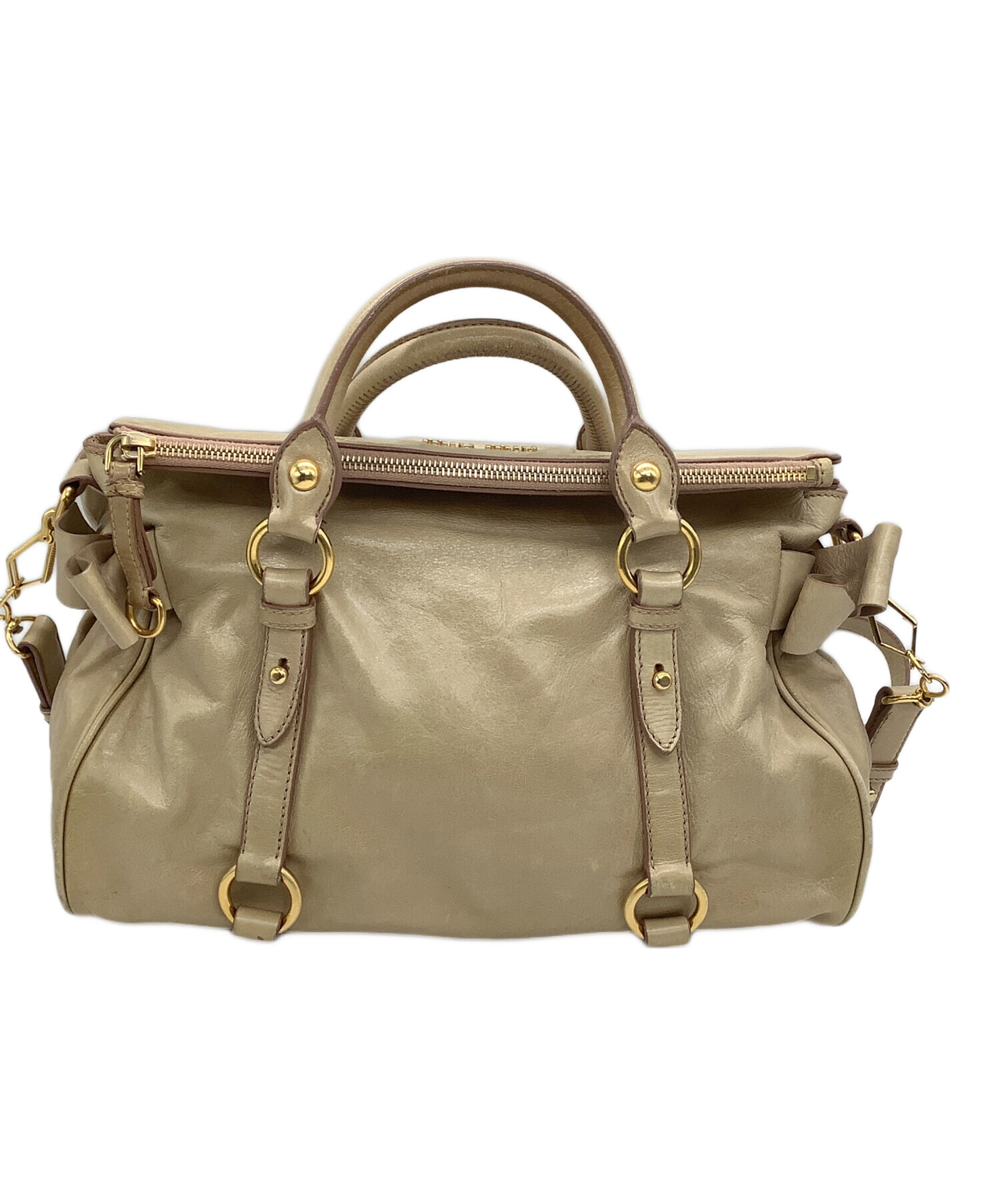 中古・古着通販】MIU MIU (ミュウミュウ) 2WAYハンドバッグ ベージュ 