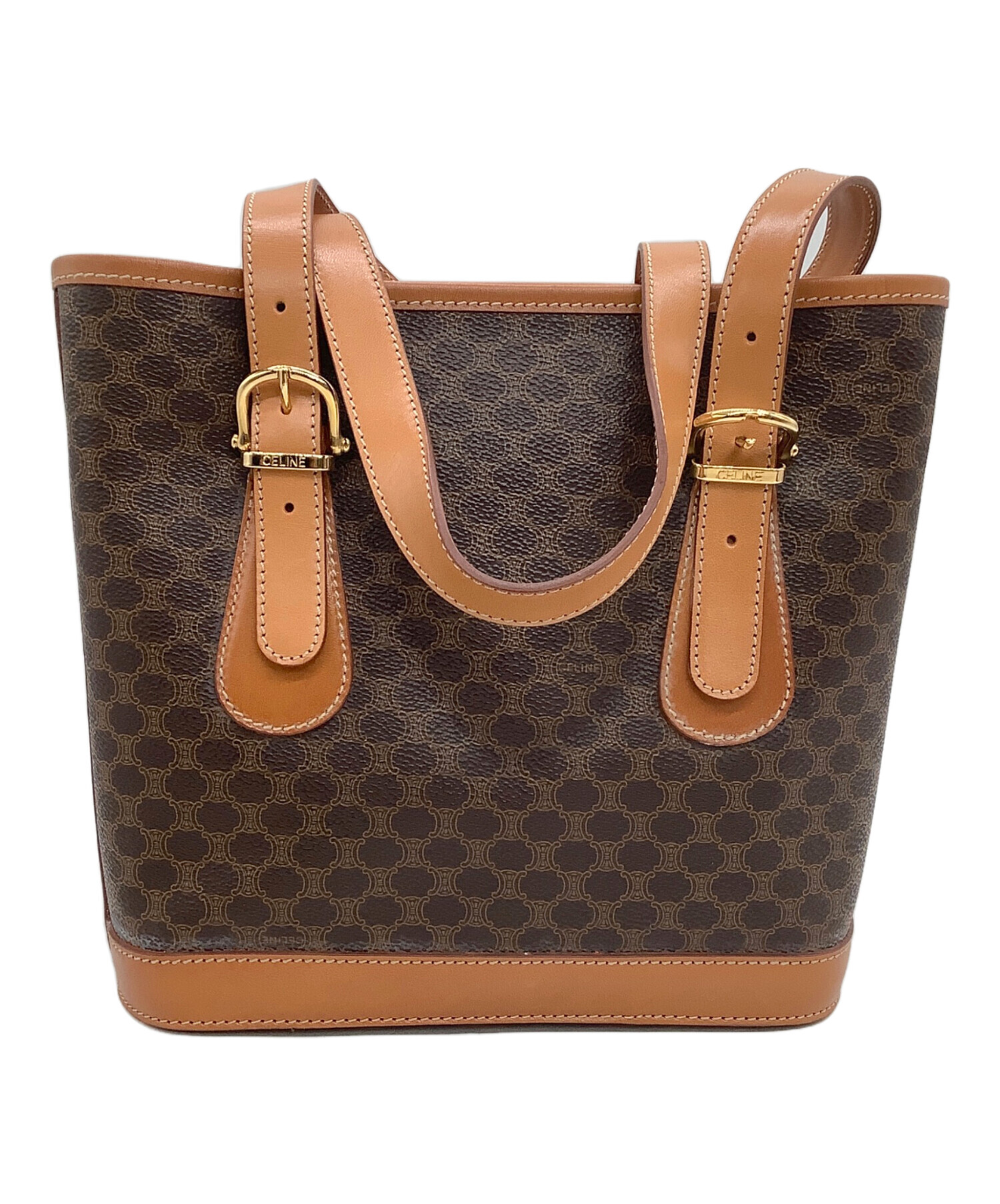 セリーヌ Cマカダム スエード レザー ハンドバッグ トートバック ブラウン セリーヌ(Celine) セリーヌ トートバッグ マカダム ブラウン