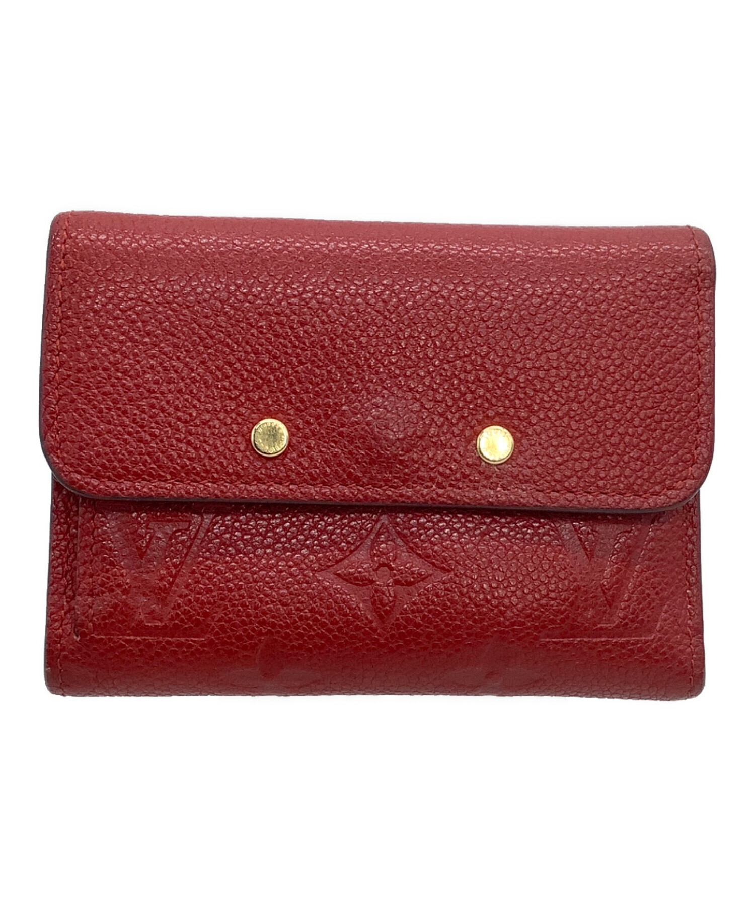 ルイヴィトン アンプラント ポルトフォイユ ポンヌフ コンパクト赤 中古・古着通販】LOUIS VUITTON (ルイ ヴィトン) 3つ折り財布