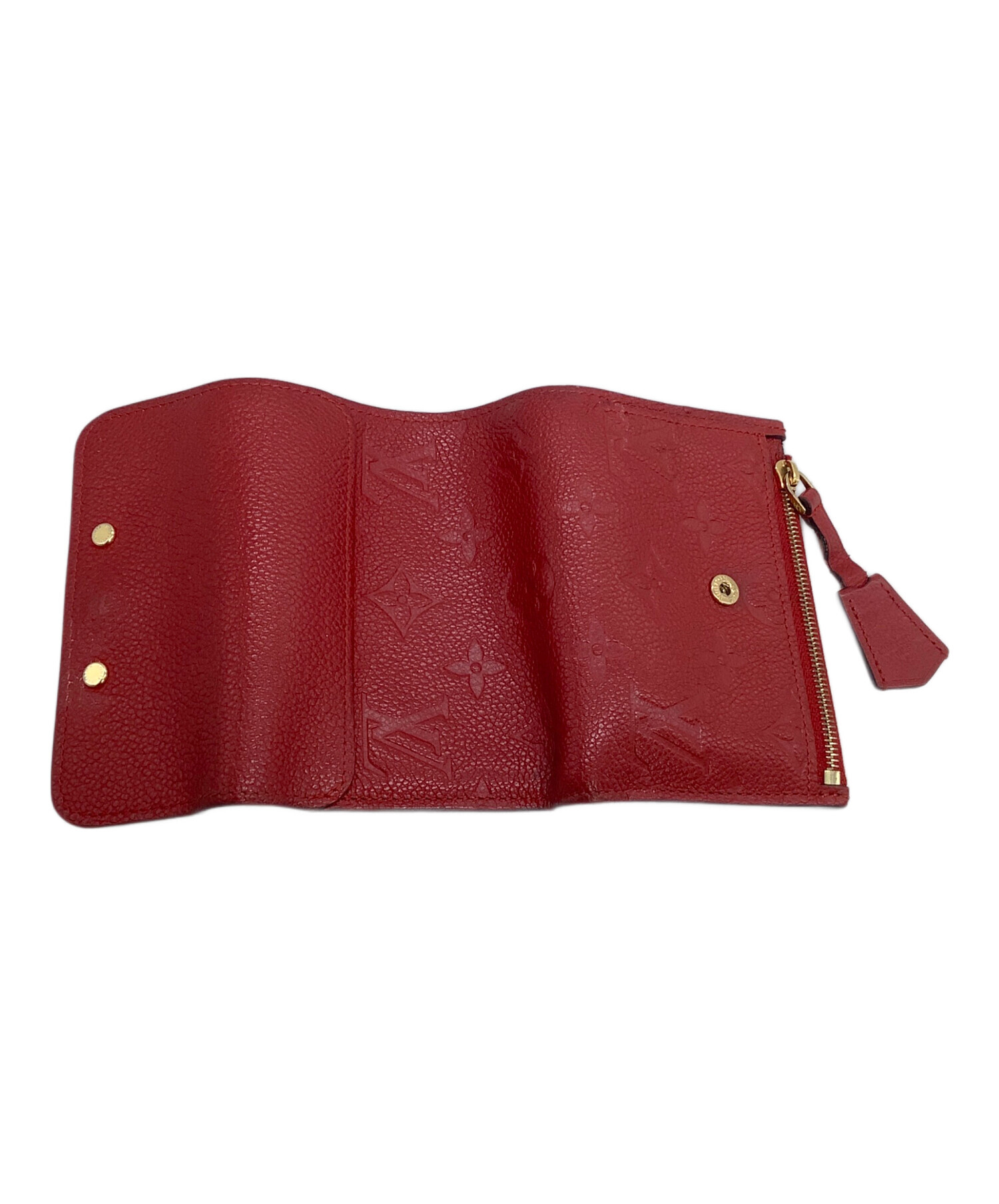 ルイヴィトン アンプラント ポルトフォイユ ポンヌフ コンパクト赤 中古・古着通販】LOUIS VUITTON (ルイ ヴィトン) 3つ折り財布