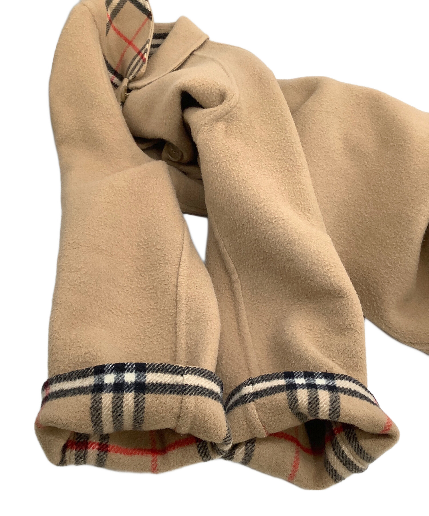 格安美品　BURBERRY フード付きポンチョ ONE SIZE バーバリーポンチョ BURBERRY］バーバリー リバーシブル ウール ケープ
