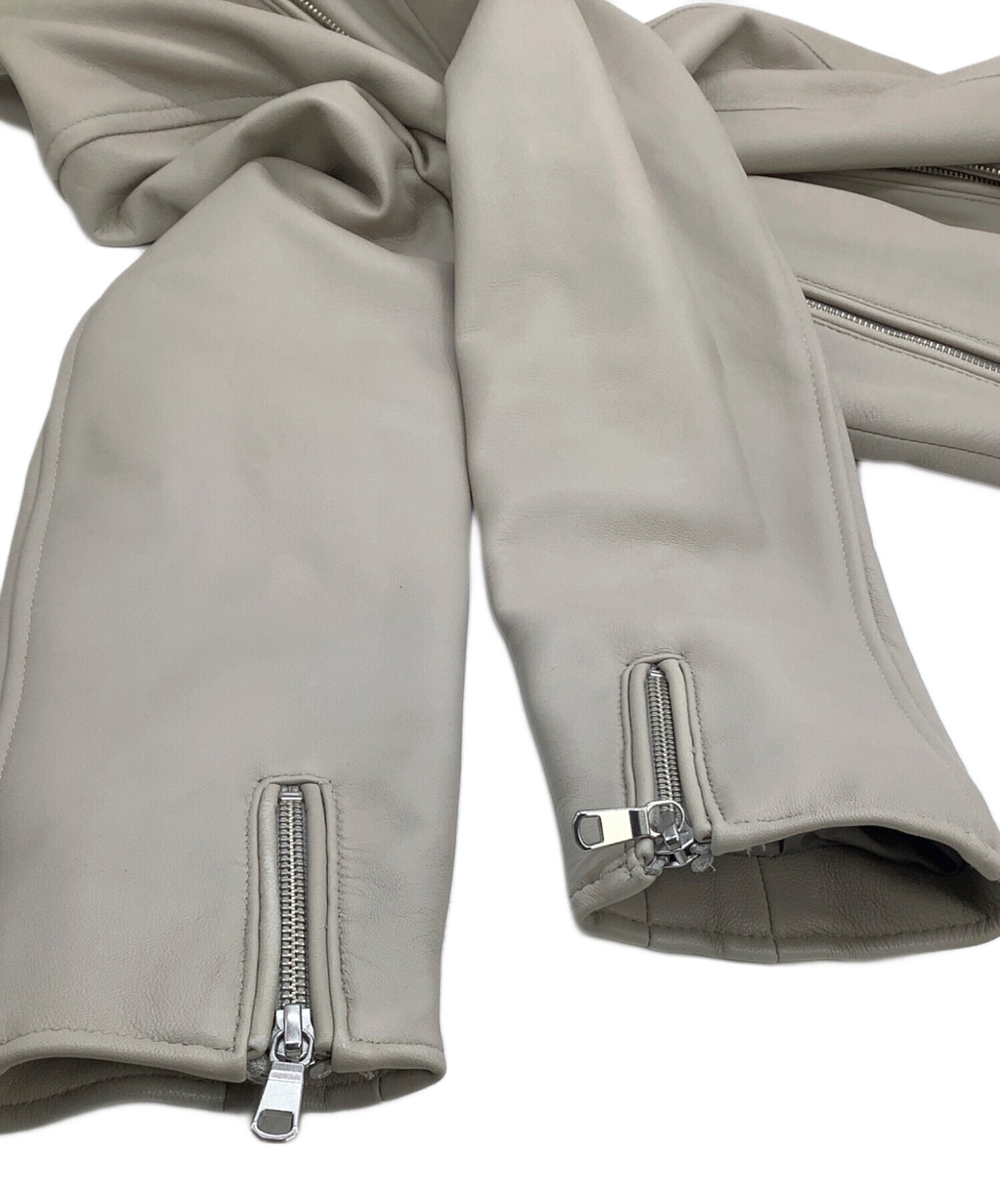 中古・古着通販】TETE HOMME (テット オム) レザージャケット ベージュ