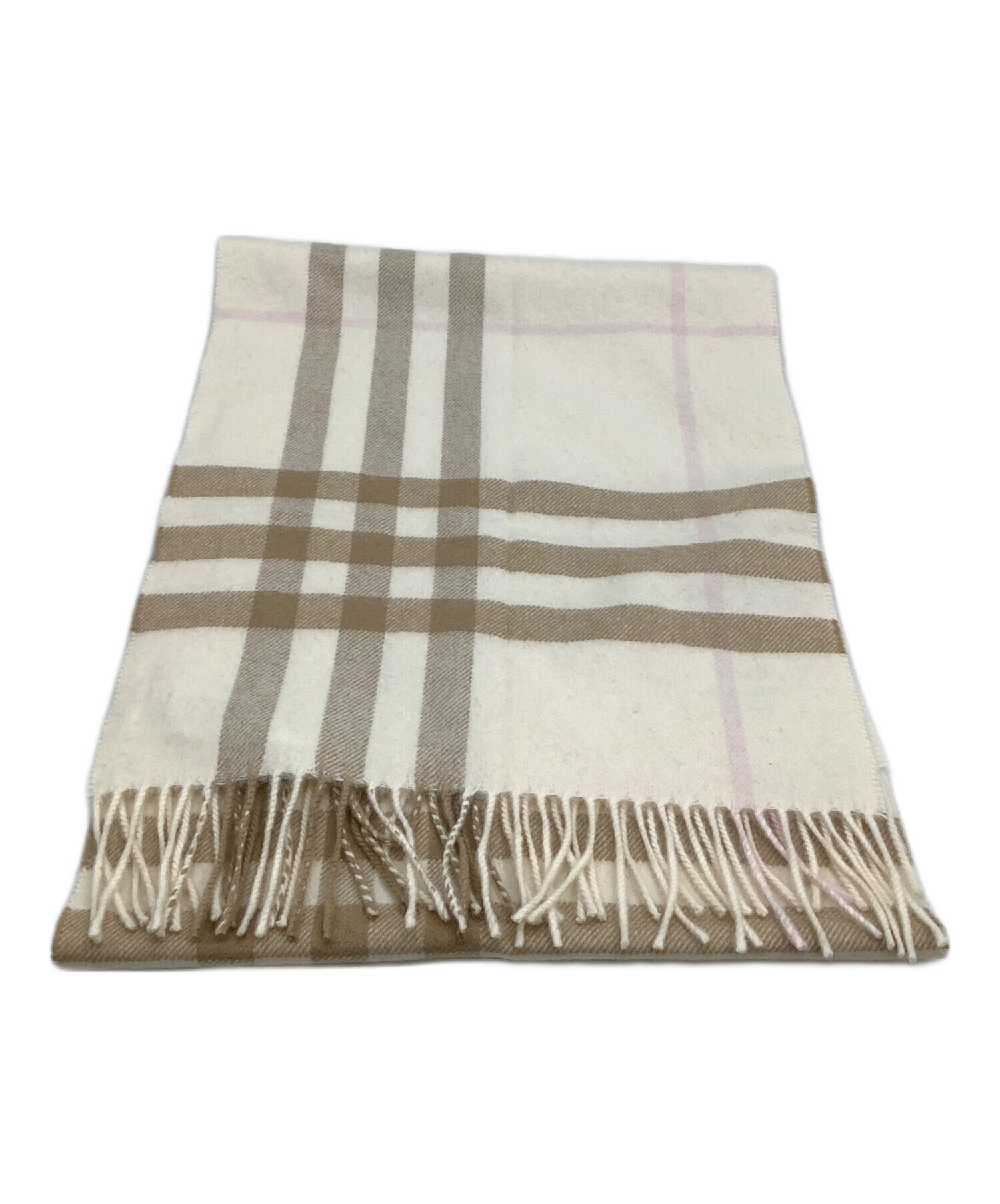 中古・古着通販】BURBERRY (バーバリー) マフラー チェック アイボリー 中古・古着通販】BURBERRY (バーバリー) マフラー チェック アイボリー