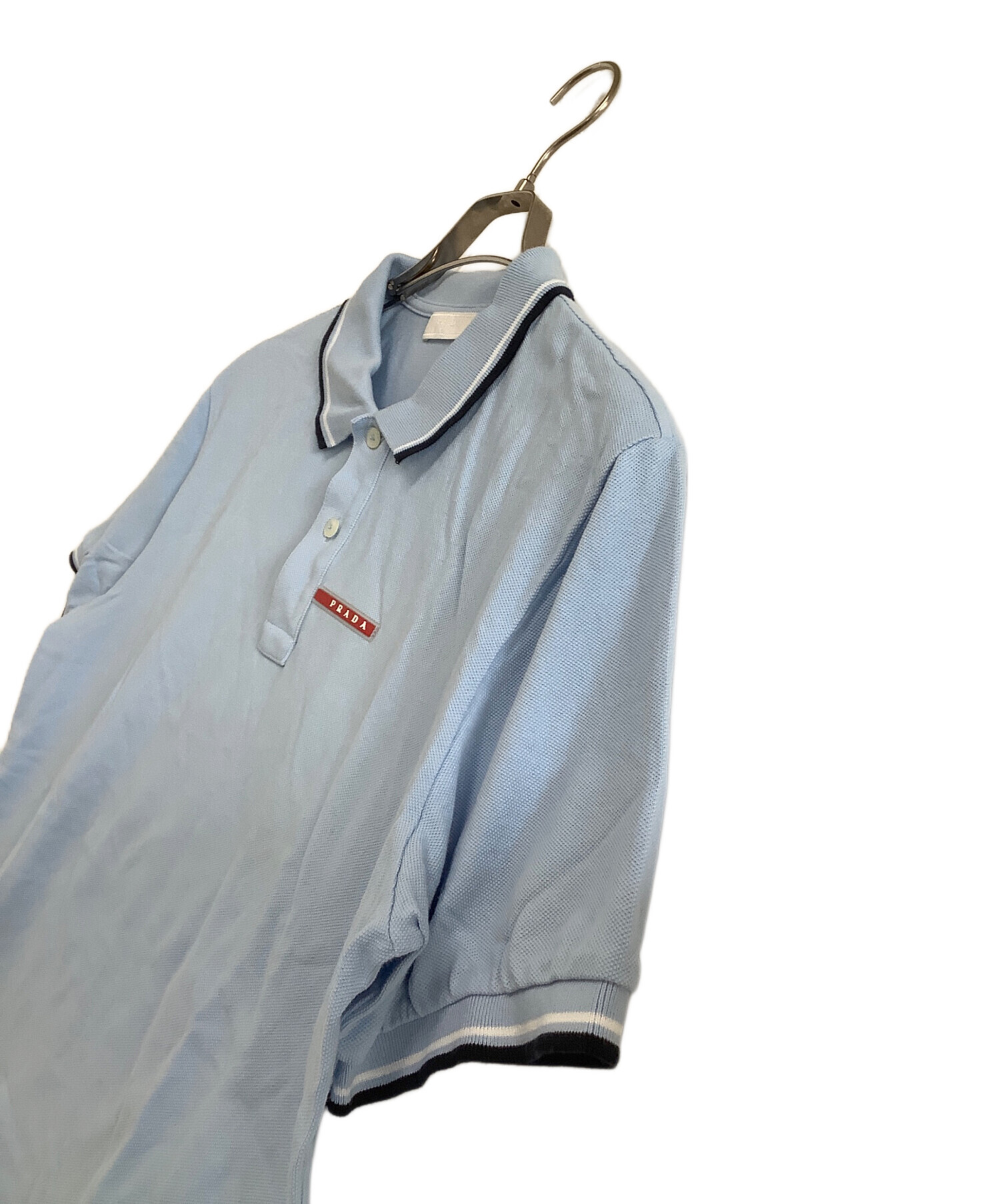 中古・古着通販】PRADA (プラダ) ポロシャツ スカイブルー サイズ:XXL