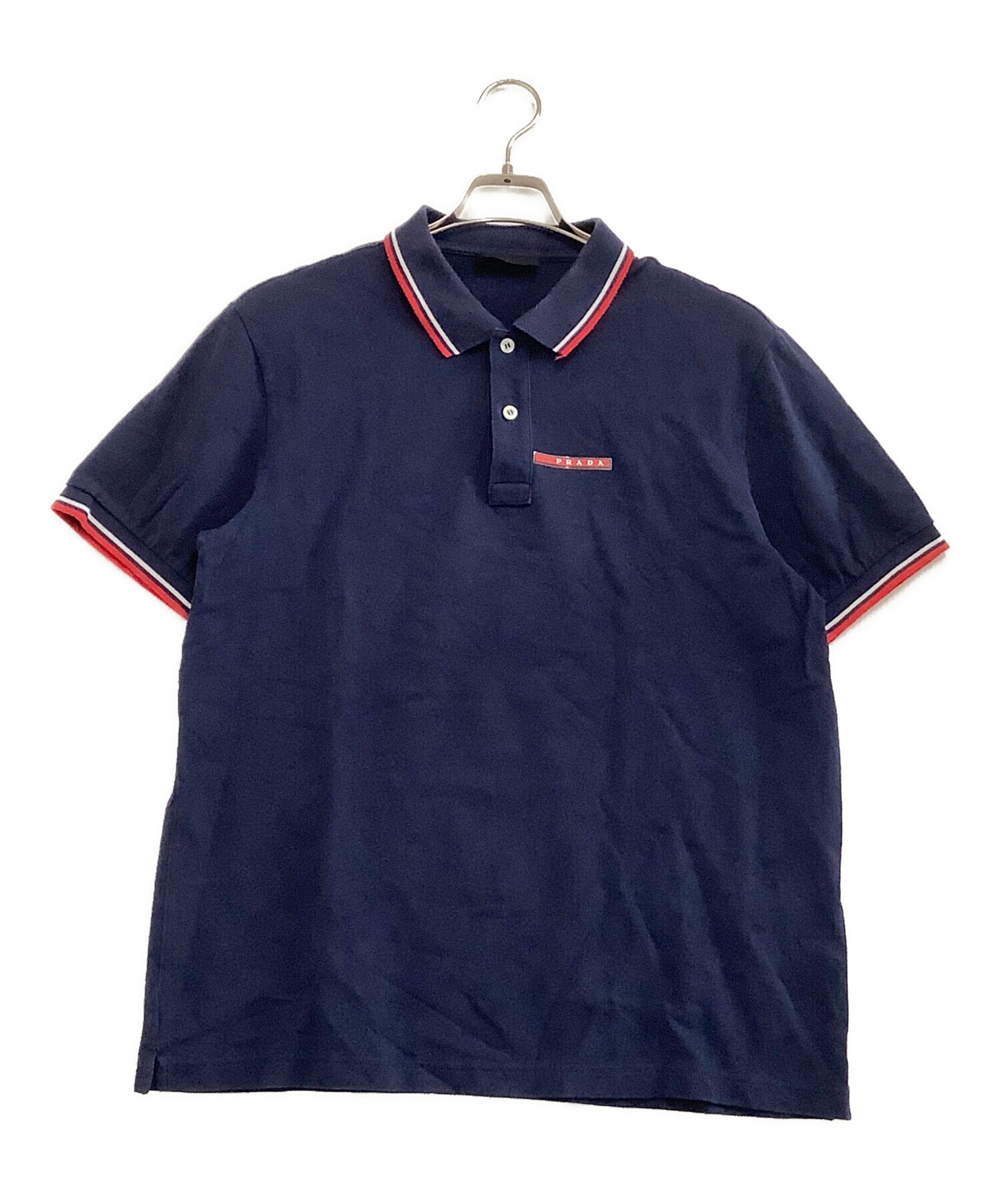 プラダ　ポロシャツ 中古・古着通販PRADA (プラダ) ポロシャツ ネイビー サイズ:XXL