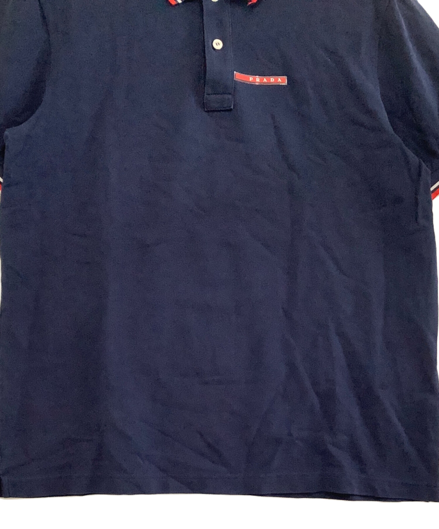 中古・古着通販】PRADA (プラダ) ポロシャツ ネイビー サイズ:XXL