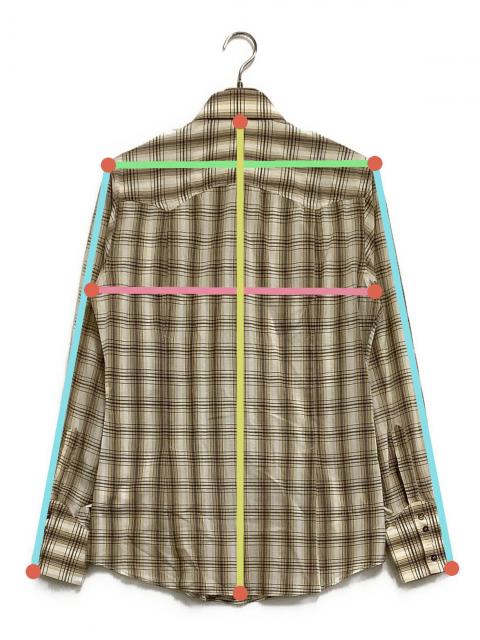 中古・古着通販】GUCCI (グッチ) 長袖シャツ チェック ベージュ