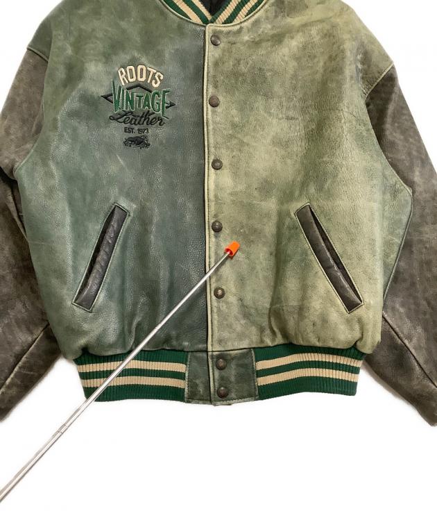 中古・古着通販】Roots (ルーツ) 刺繍ワッペンオールレザースタジャン