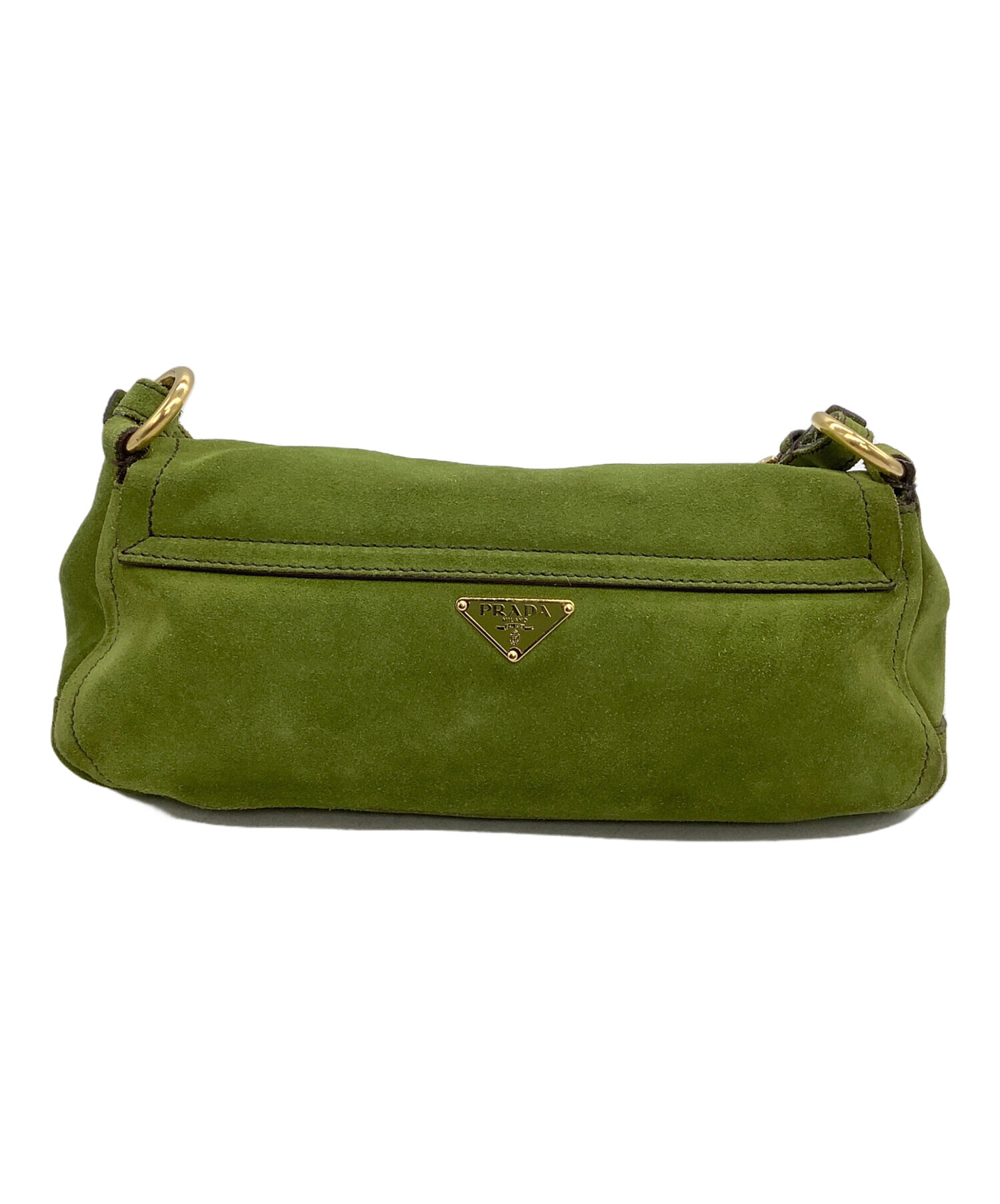 アーカイブ　1999FW　PRADA ショルダーバッグ　スウェード　グリーン 中古・古着通販】PRADA (プラダ) スウェードワンショルダー