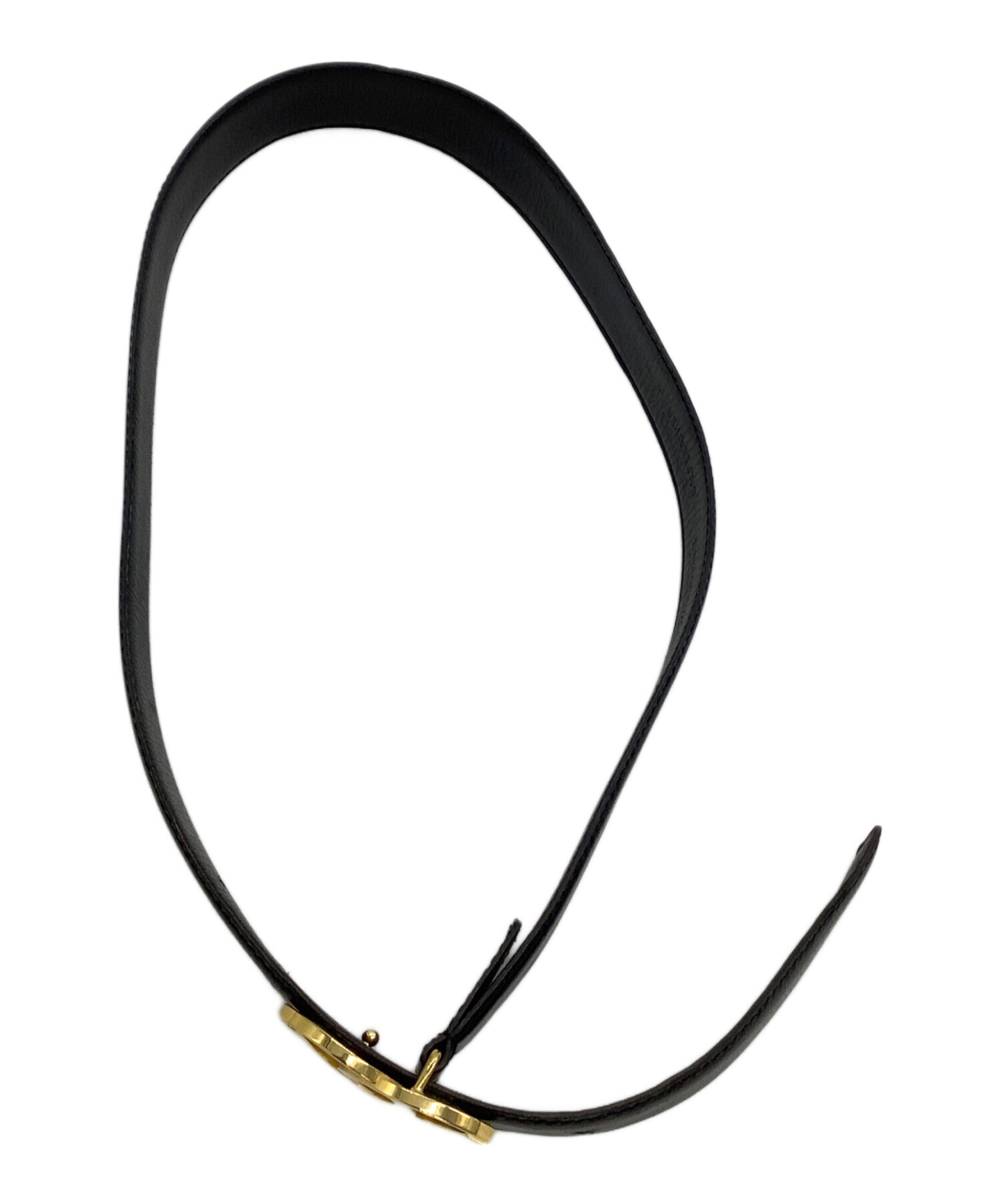 中古・古着通販】CHANEL (シャネル) レザーベルト ココマーク ブラック