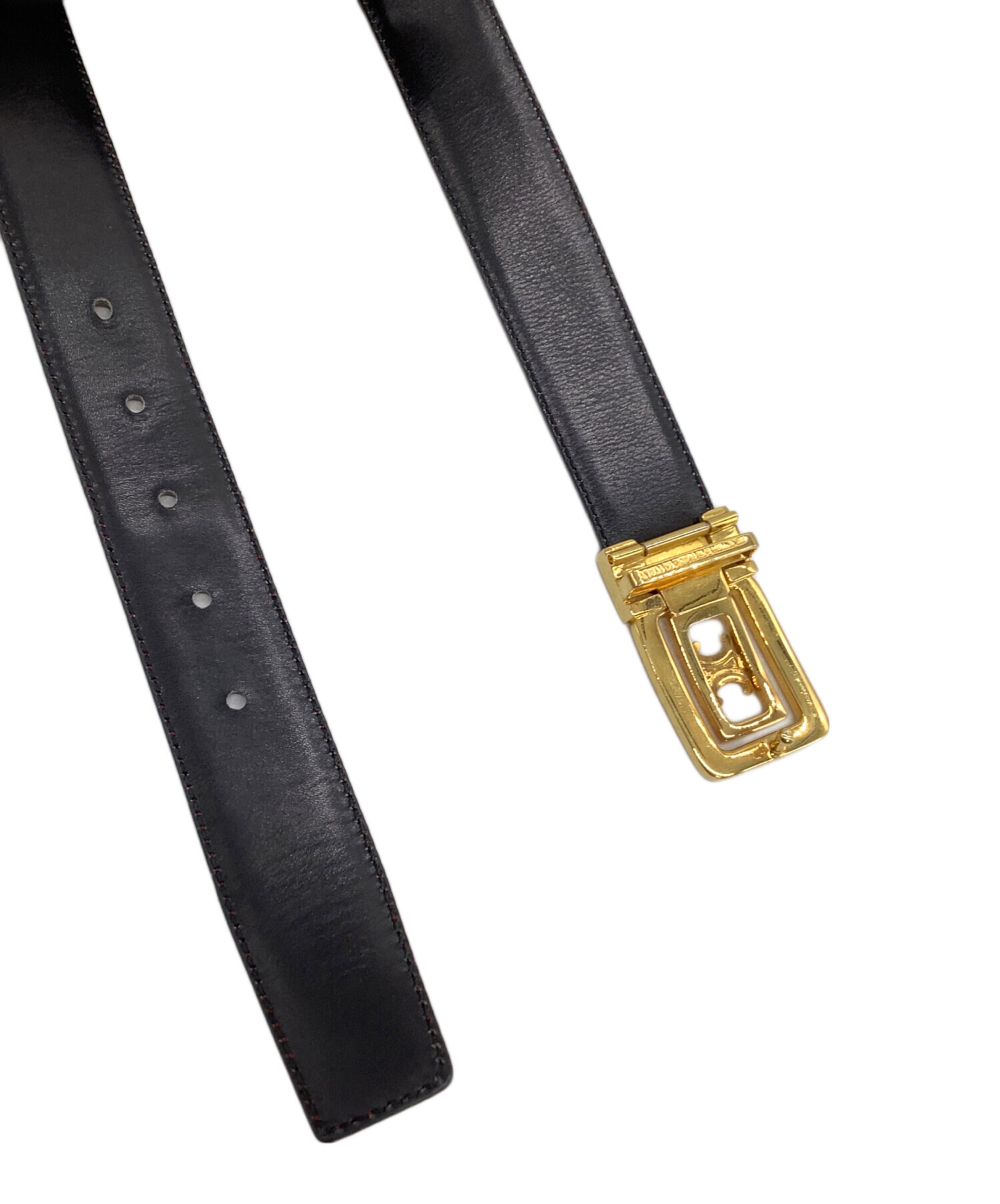 中古・古着通販】CELINE (セリーヌ) レザーベルト トリオンフ ワイン