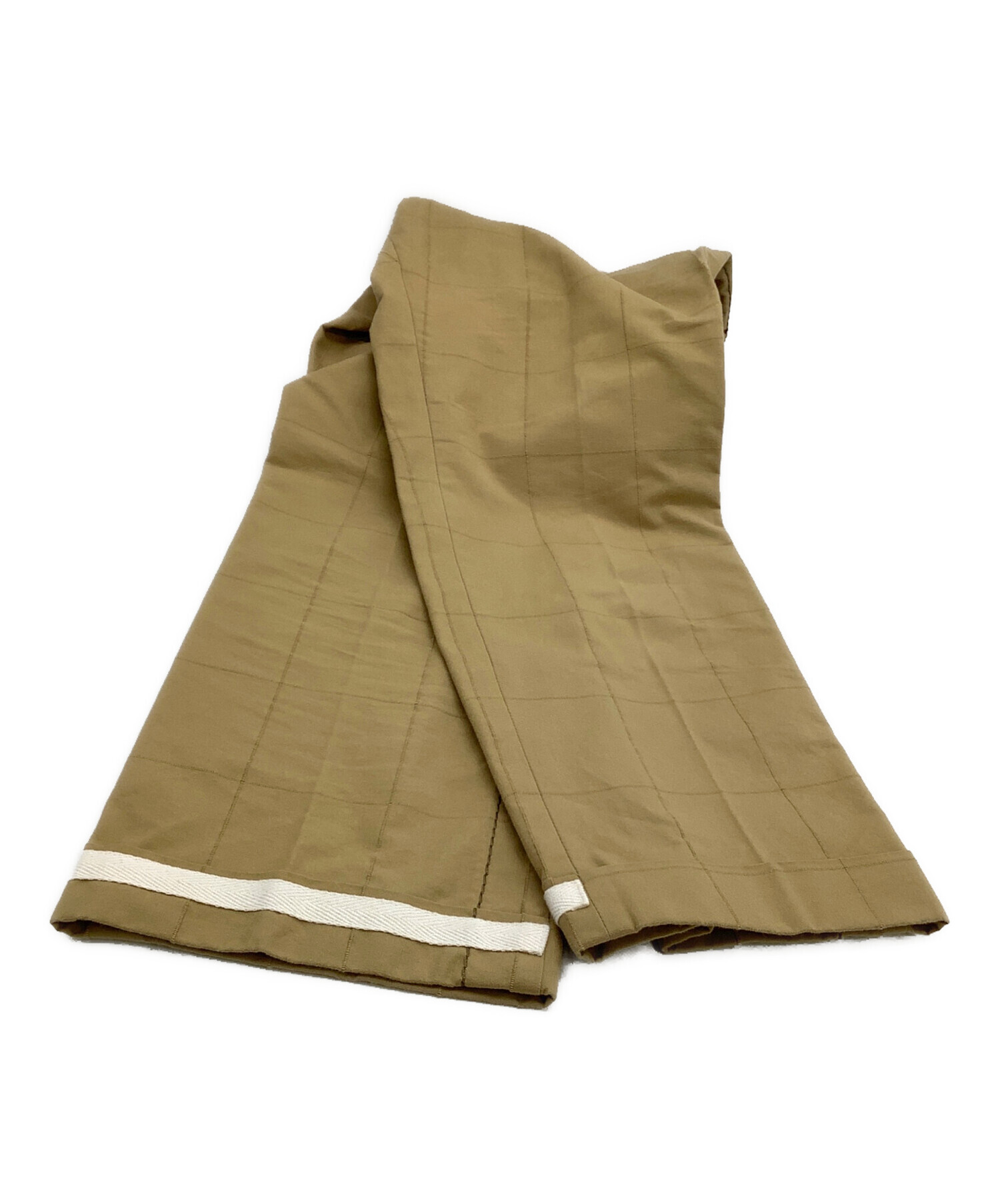 SACAIスーチングスラックス側章　サイズ2 中古・古着通販】sacai (サカイ) スラックス ベージュ サイズ:2