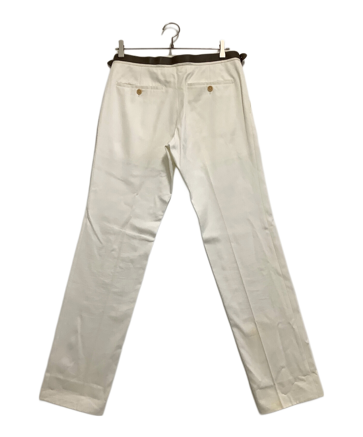HERMES エルメス　スラックスパンツ　ホワイト イタリア製　 R HERMES エルメス スラックスパンツ ホワイト イタリア製 R HERMES