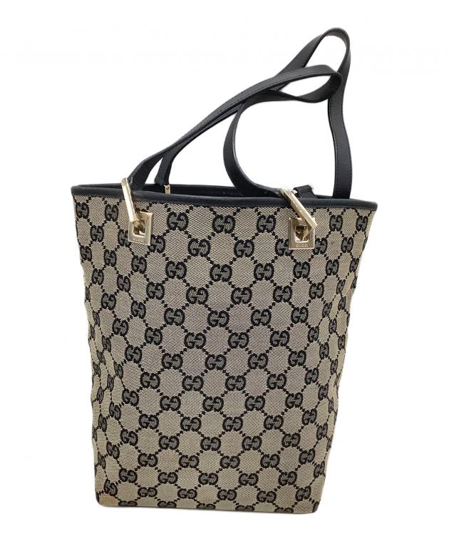 中古・古着通販】GUCCI (グッチ) トートバッグ GGキャンバス ブラック 