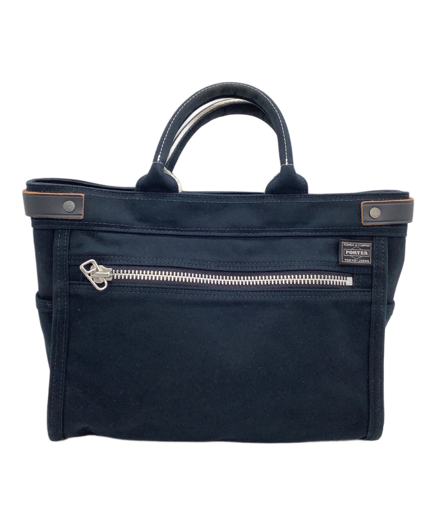 【美品】PORTER ポーター キャンバストートバックネイビー 通勤A4収納可 PORTER ポーター キャンバストートバックネイビー 通勤A4収納可 PORTER