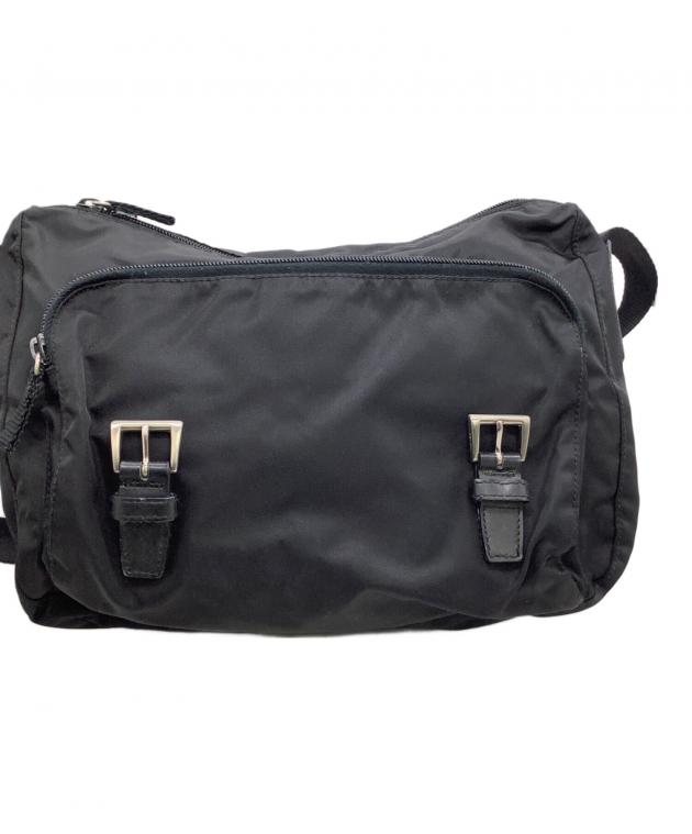 中古・古着通販】PRADA (プラダ) ナイロンショルダーバッグ ブラック