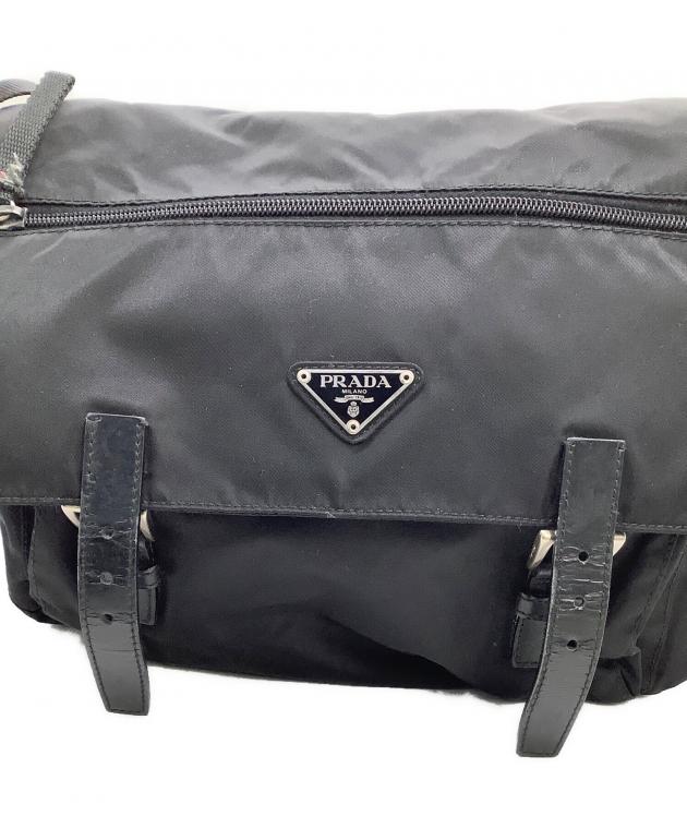 中古・古着通販】PRADA (プラダ) ナイロンショルダーバッグ ブラック
