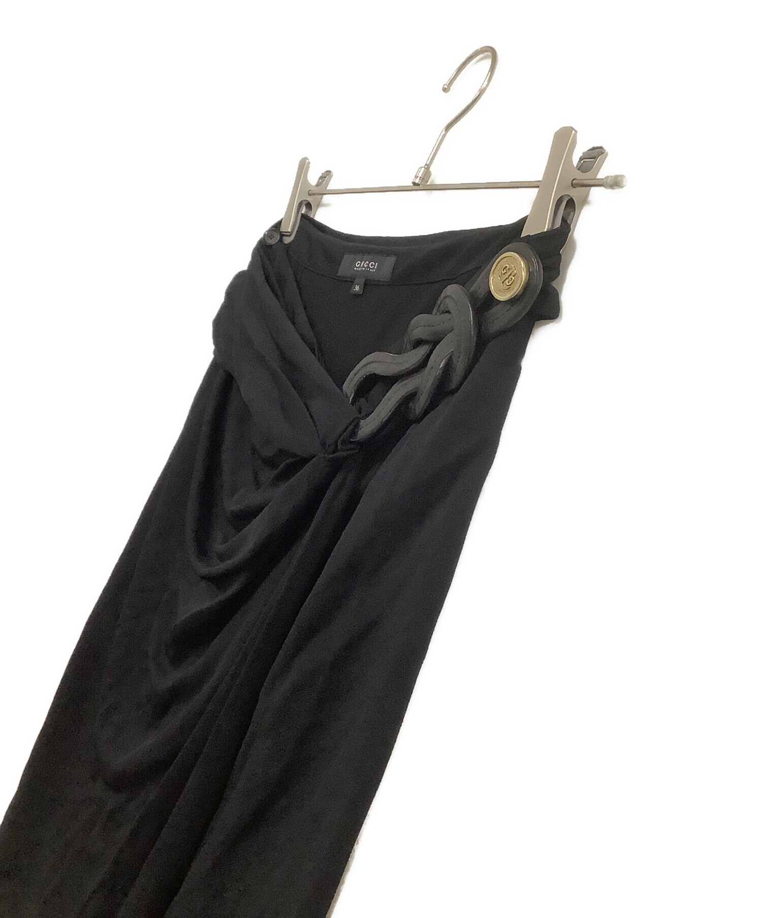 中古・古着通販】GUCCI (グッチ) ラップスカート ブラック サイズ:36